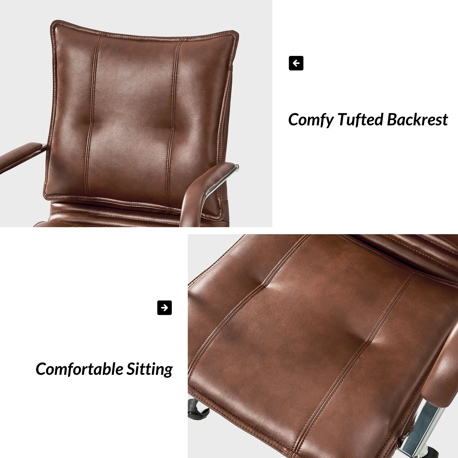 Leather Task Chair in Brown - Image 5