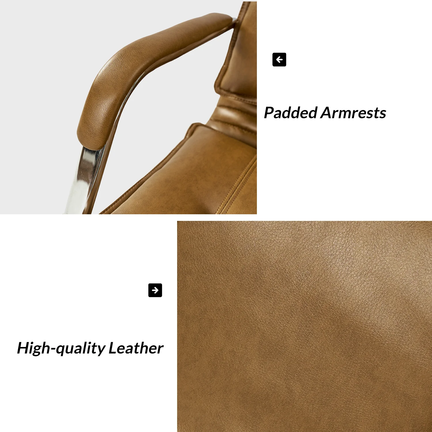 Leather Task Chair in Camel - Image 5