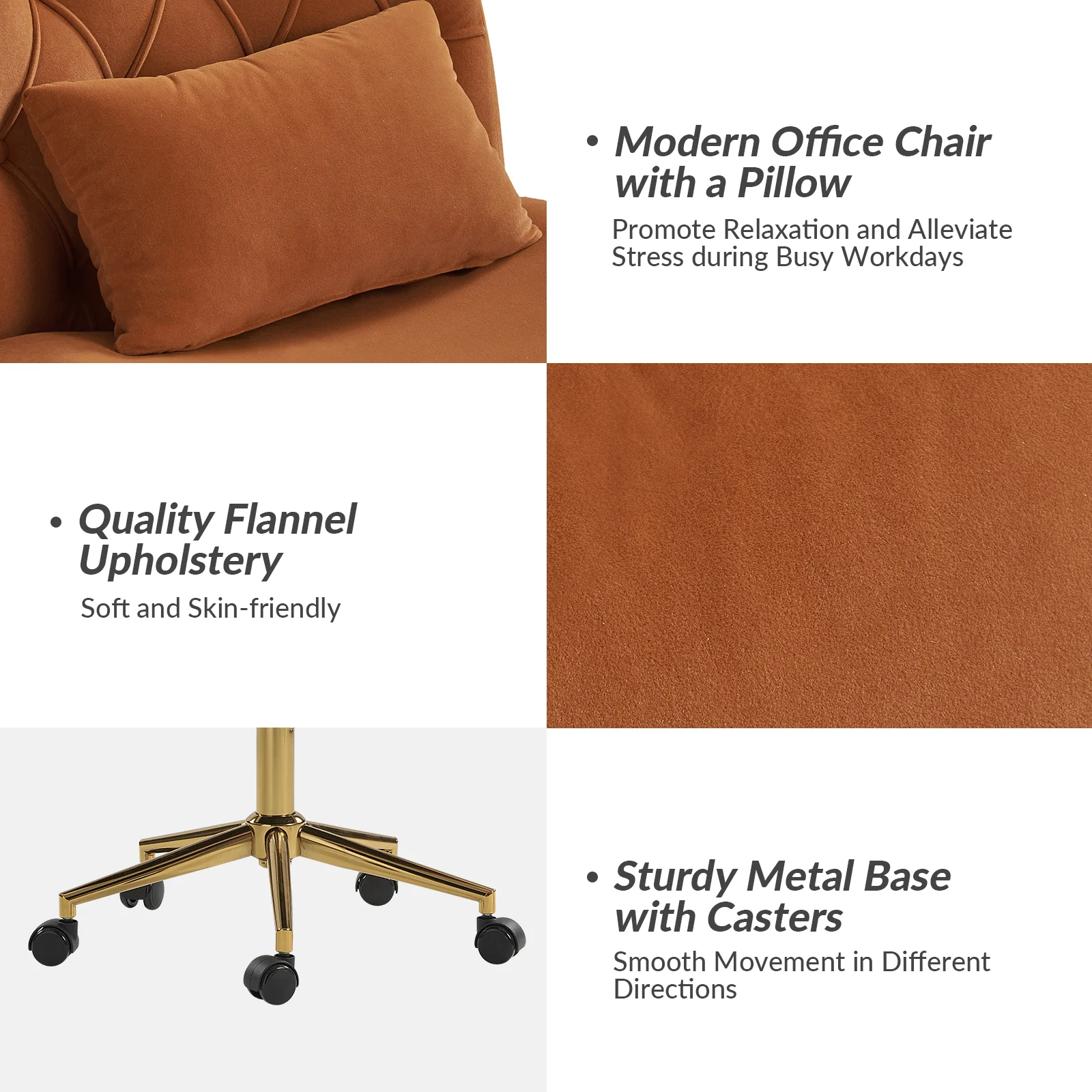 Violet Office Chair in Orange - Image 3