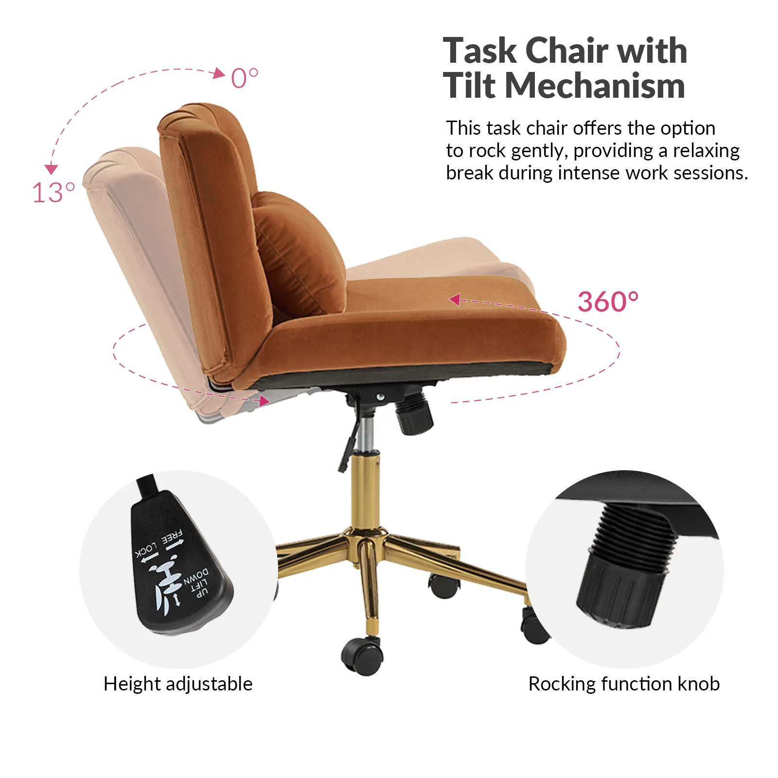Violet Office Chair in Orange - Image 4