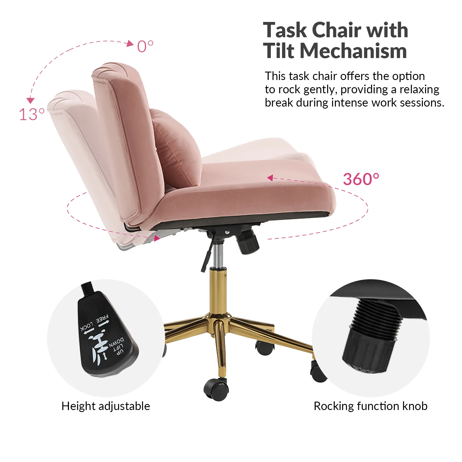 Violet Office Chair in Pink - Image 4