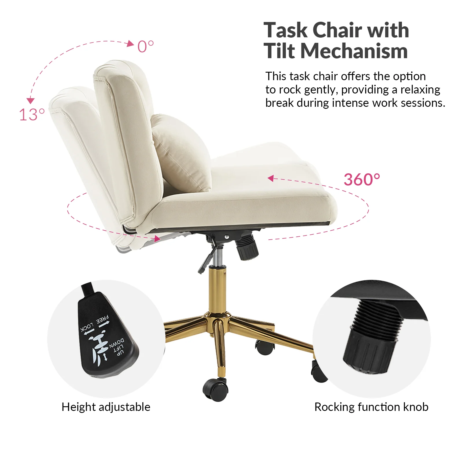 Violet Office Chair in Tan - Image 4