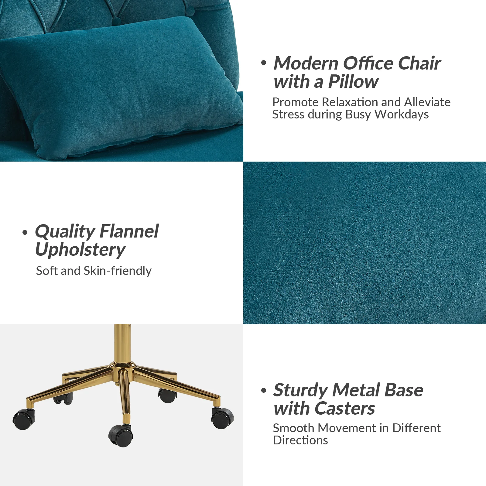 Violet Office Chair in Teal - Image 3