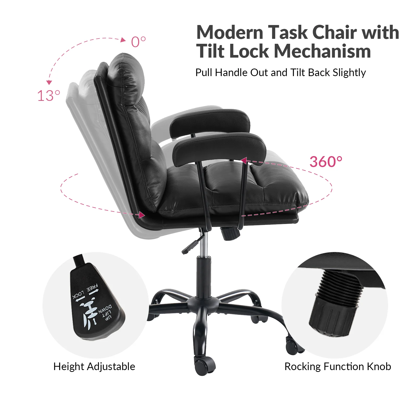 Sal Office Chair in Black - Image 4