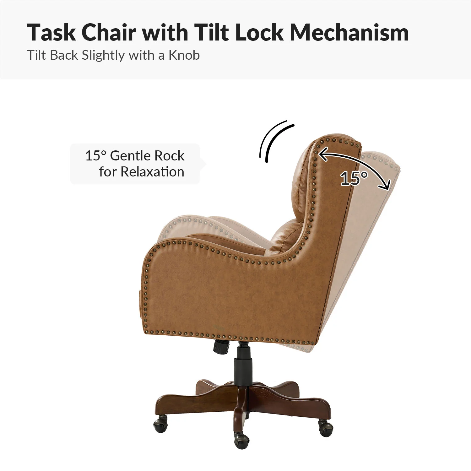 Viv Leather Executive Task Chair in Beige - Image 5
