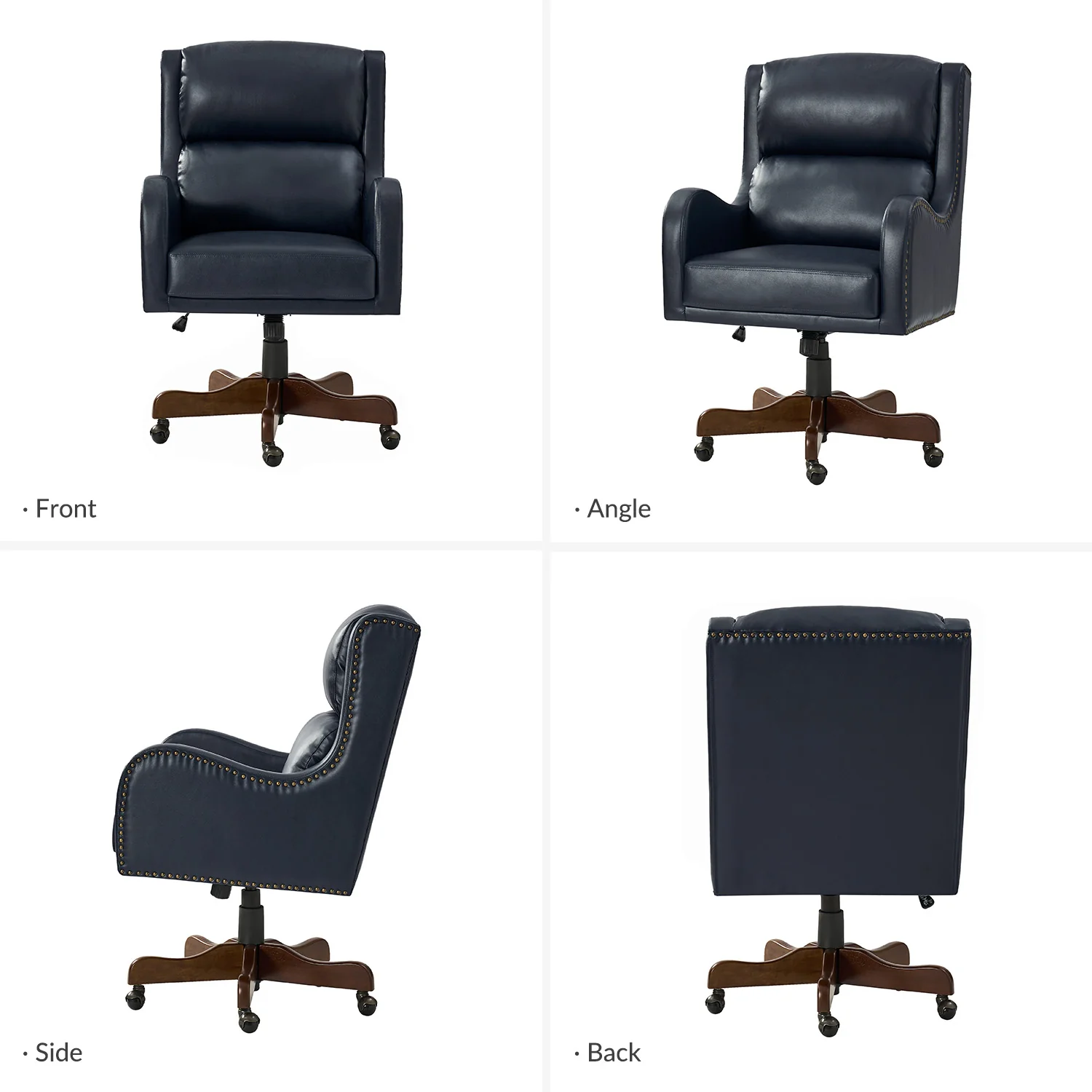 Viv Leather Executive Task Chair in Navy - Image 3