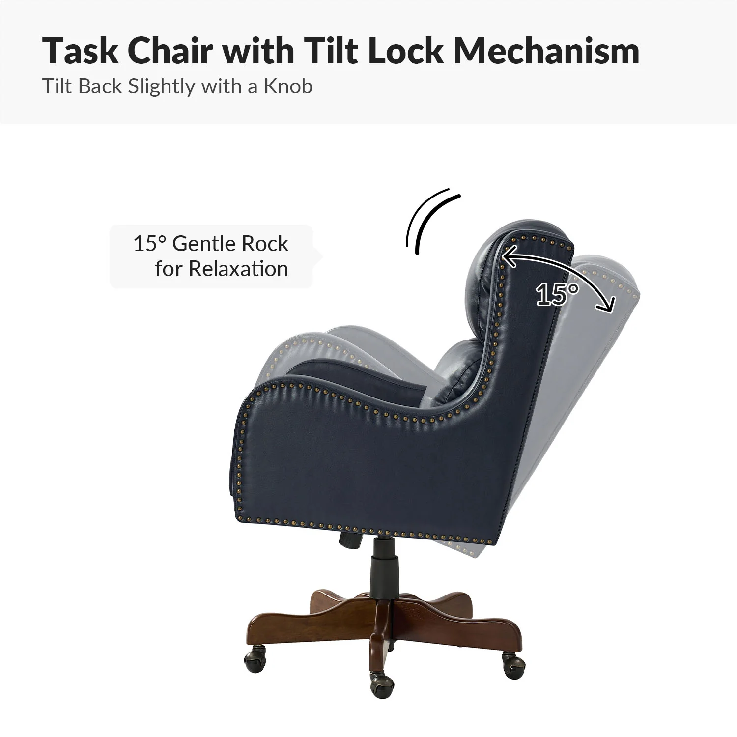 Viv Leather Executive Task Chair in Navy - Image 5