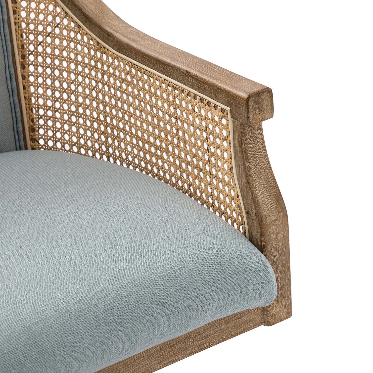 Xaver Task Chair with Rattan Arms in Blue - Image 6