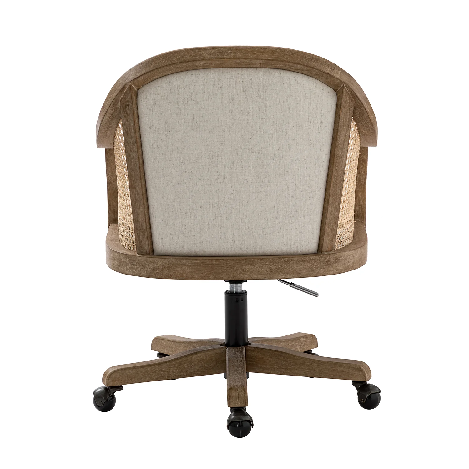 Xaver Task Chair with Rattan Arms in Ivory - Image 4