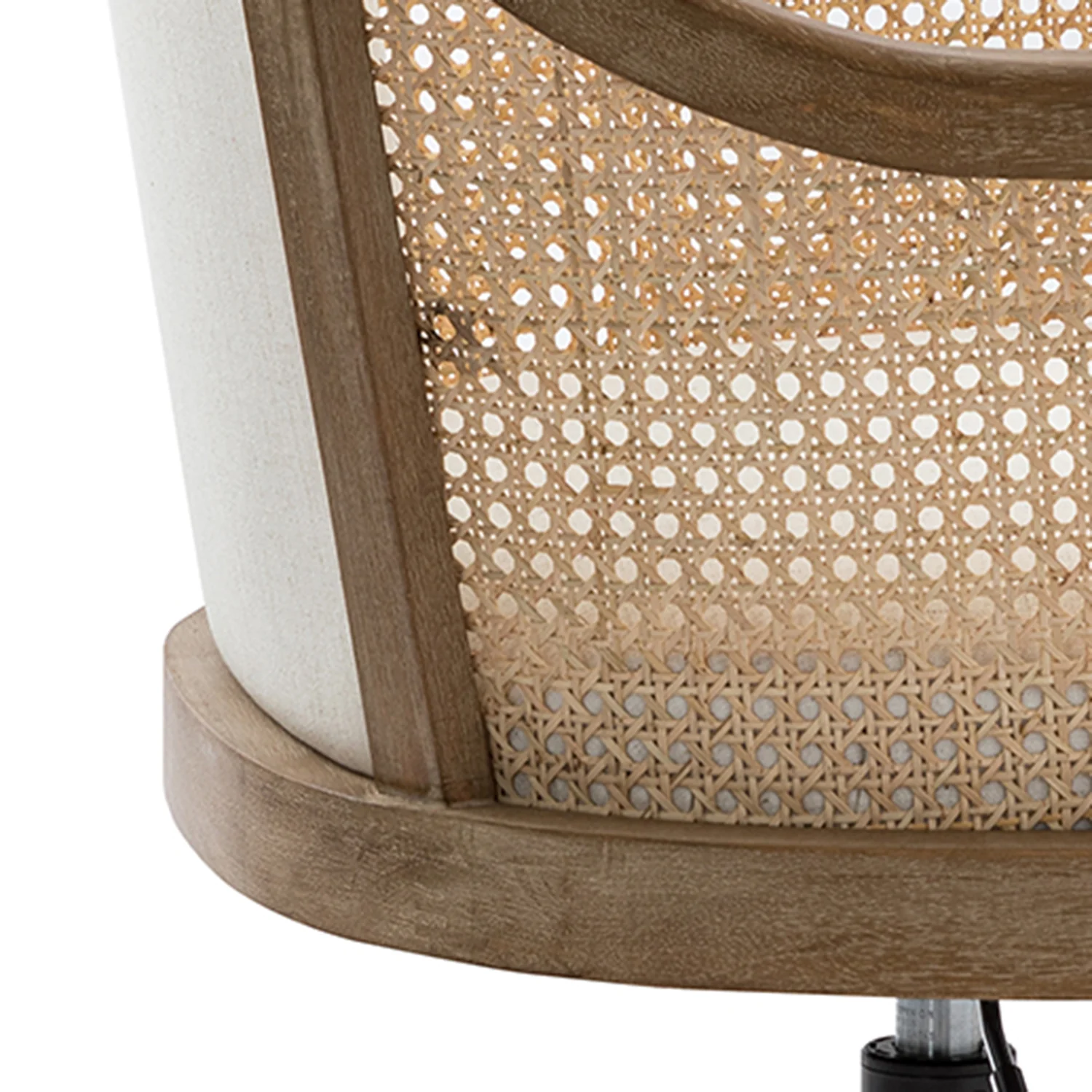 Xaver Task Chair with Rattan Arms in Ivory - Image 6