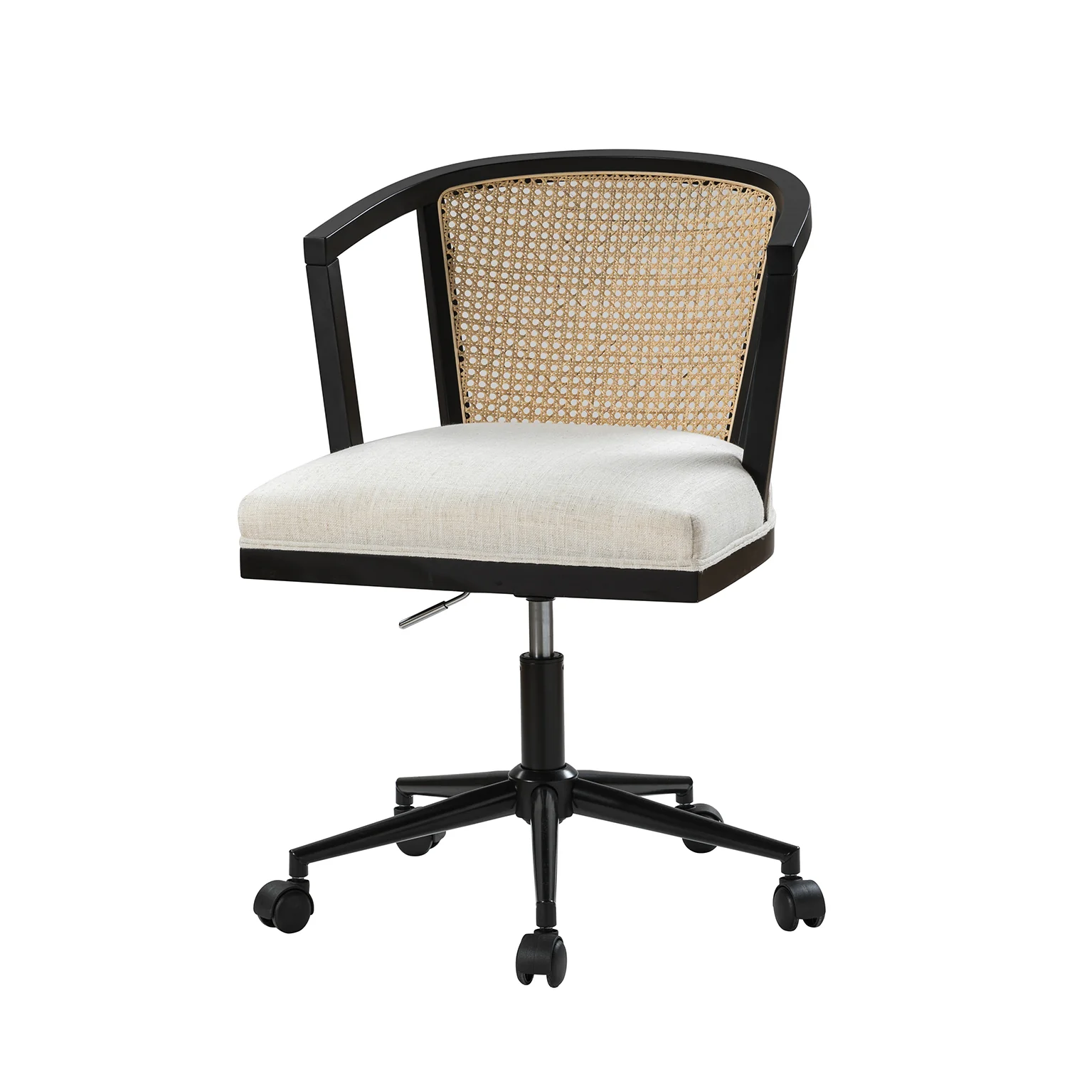 Freda Rattan Task Chair- in Black - Image 2