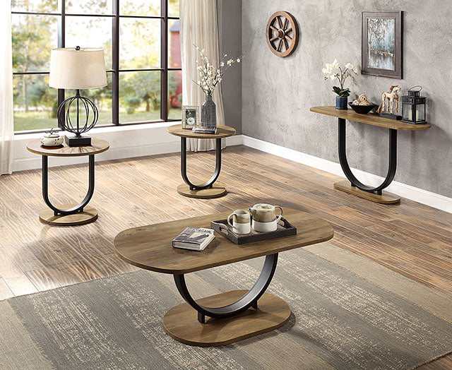 Olbia Rustic Oak/Sand Black Sofa Table - Image 2