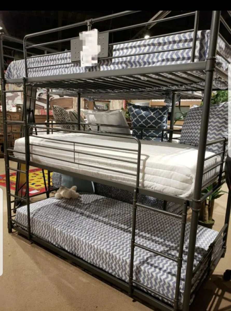 Olga I Antique Black Triple Bunk Bed - Image 2