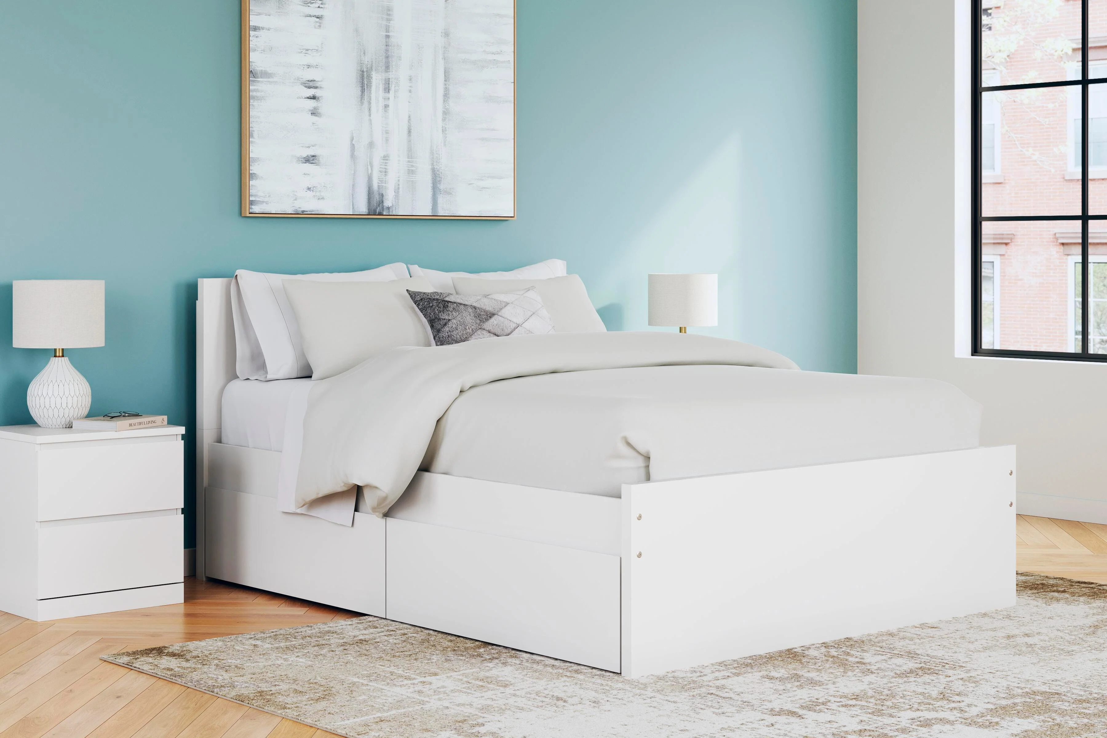 Onita Panel Platform Bed with 2 Side Storage - Image 11