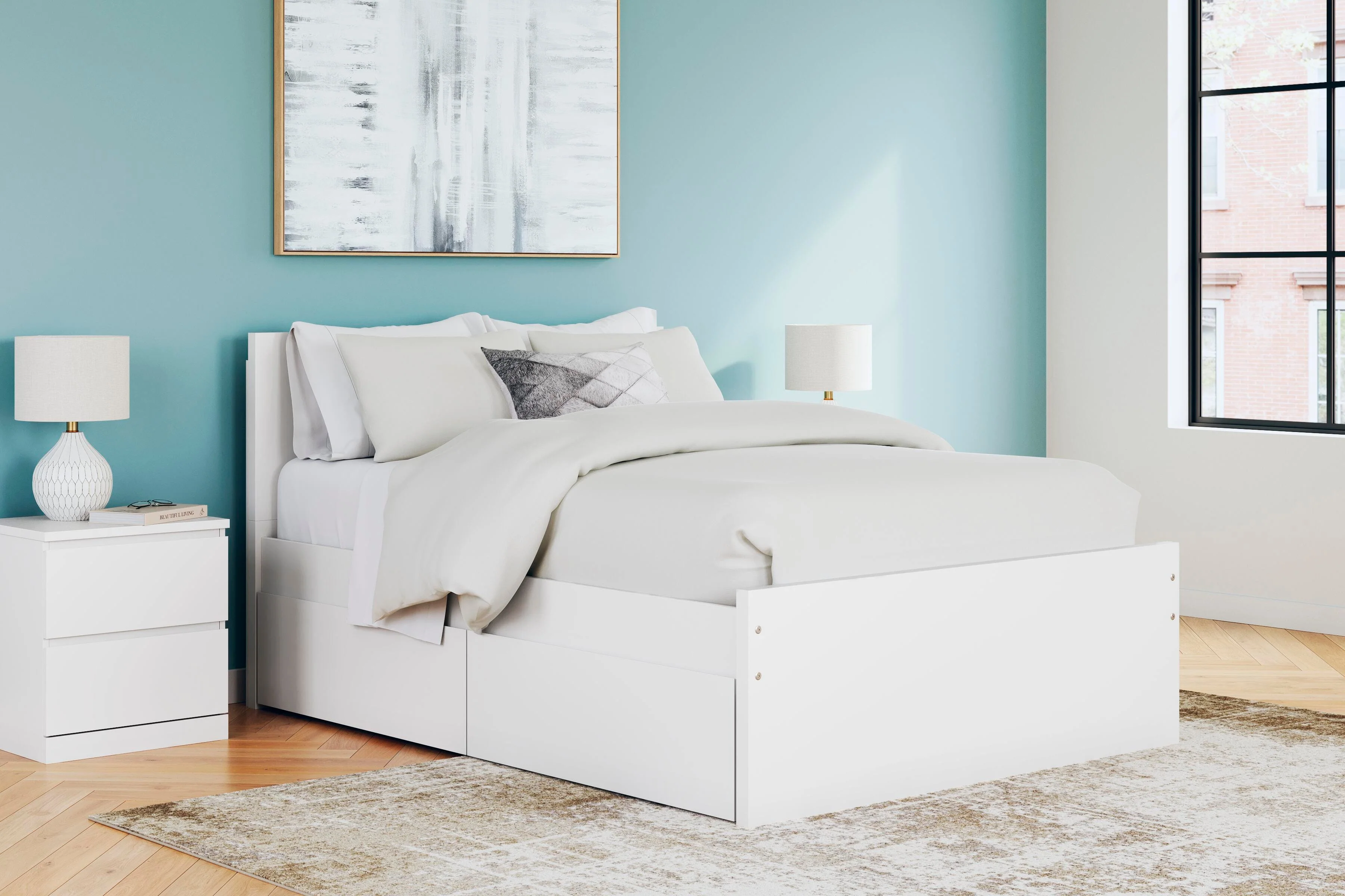 Onita Panel Platform Bed with 2 Side Storage - Image 7