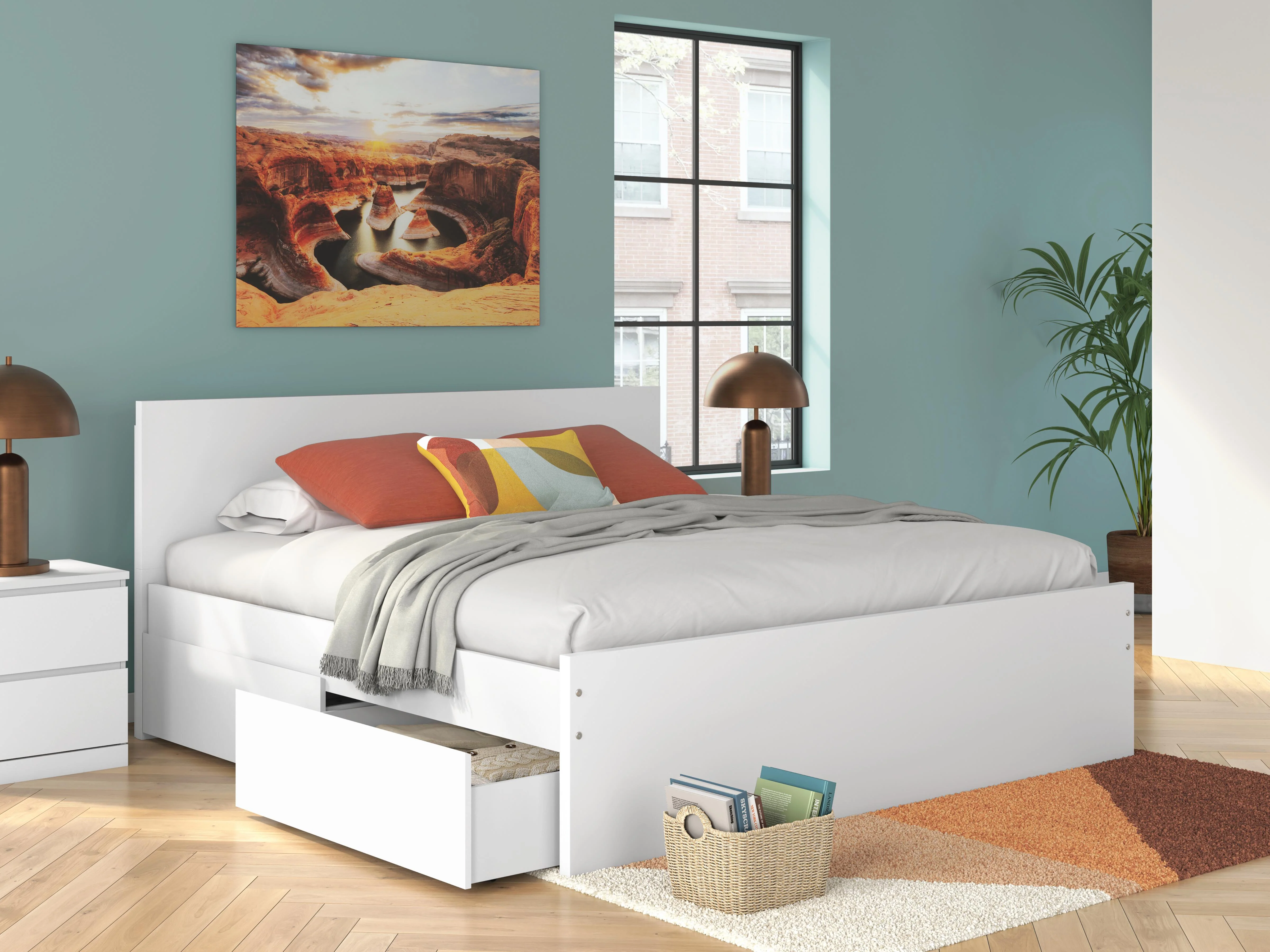 Onita Panel Platform Bed with Storage - Image 2
