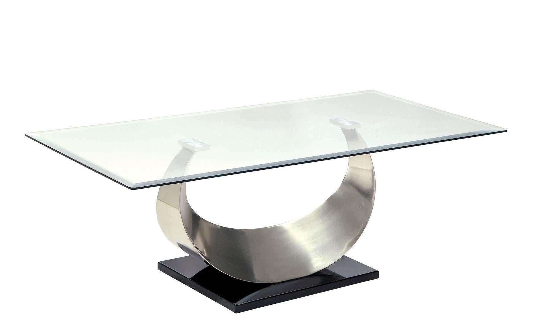 Orla Satin Plated & Black Coffee Table - Image 2