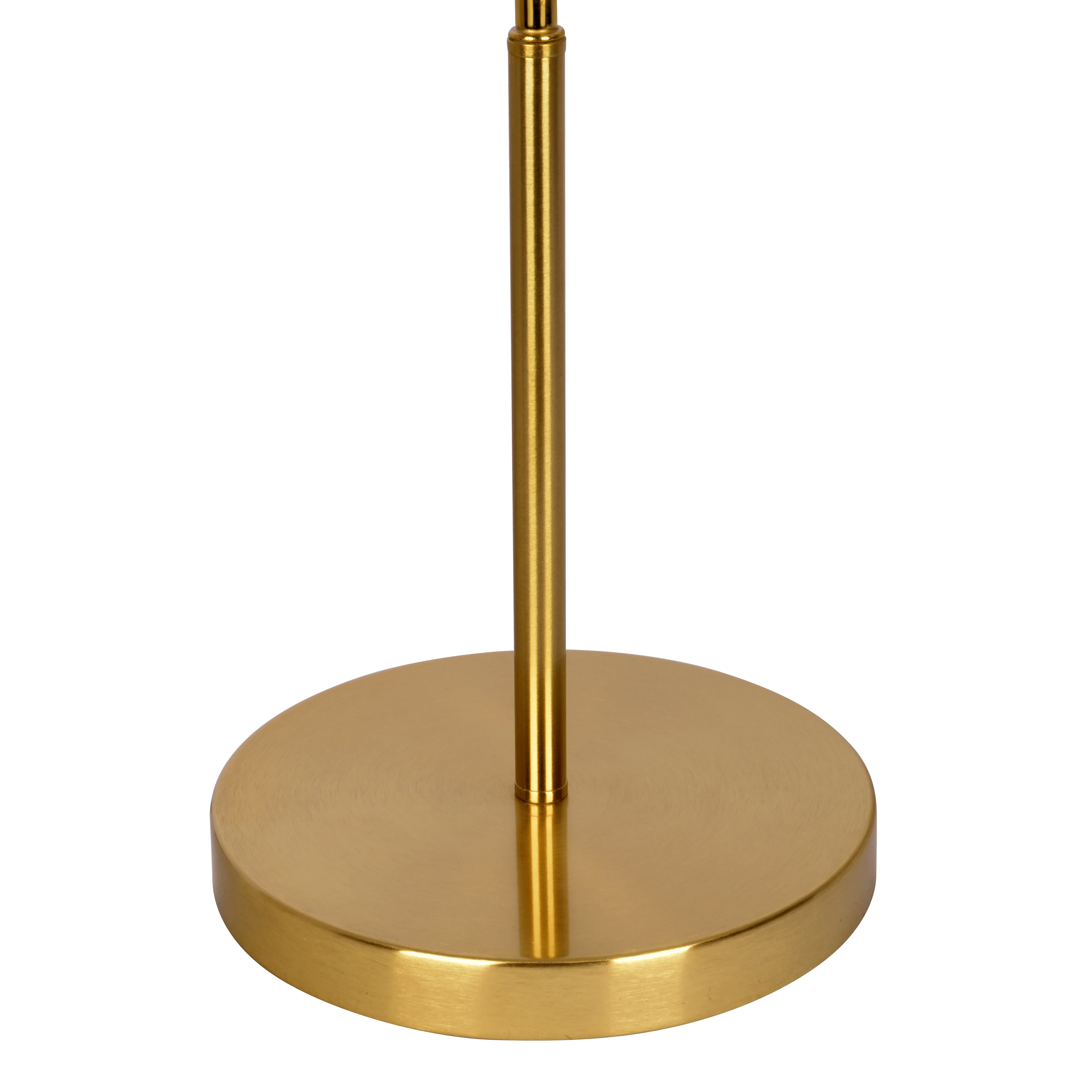 Ornate Brass Ring Base Curved Table Lamp with Triangle White Drum Shade - Image 5