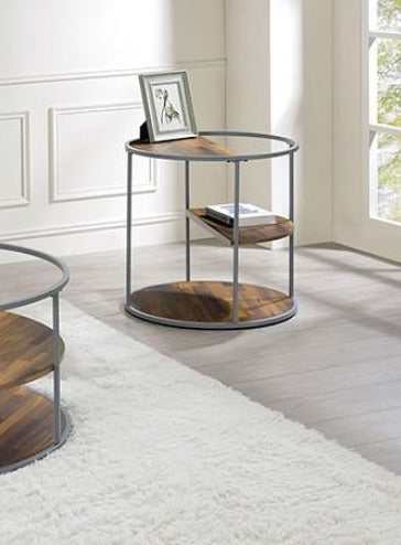 Orrin Gray & Walnut End Table - Image 2