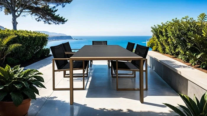 Oswego Black-Natural 7 Piece Outdoor Dining Set - Image 2