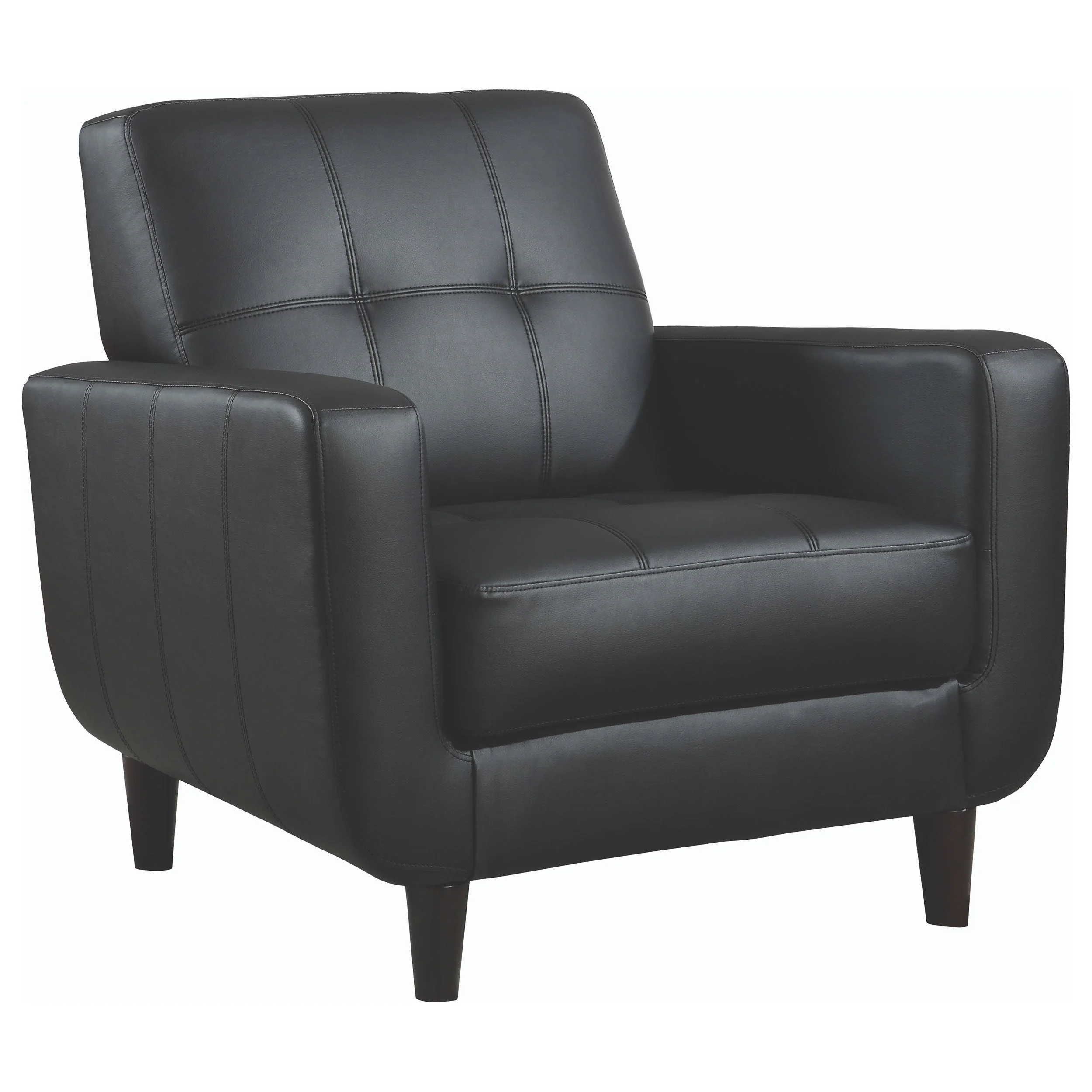 Aaron Upholstered Track Arm Tufted Accent Chair Black - Image 2
