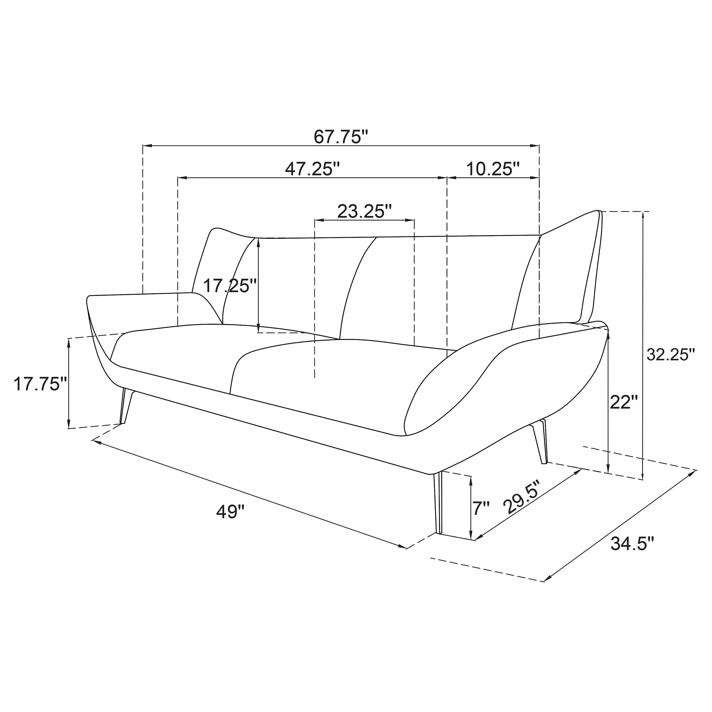 Acton Upholstered Flared Arm Loveseat Teal Blue - Image 11
