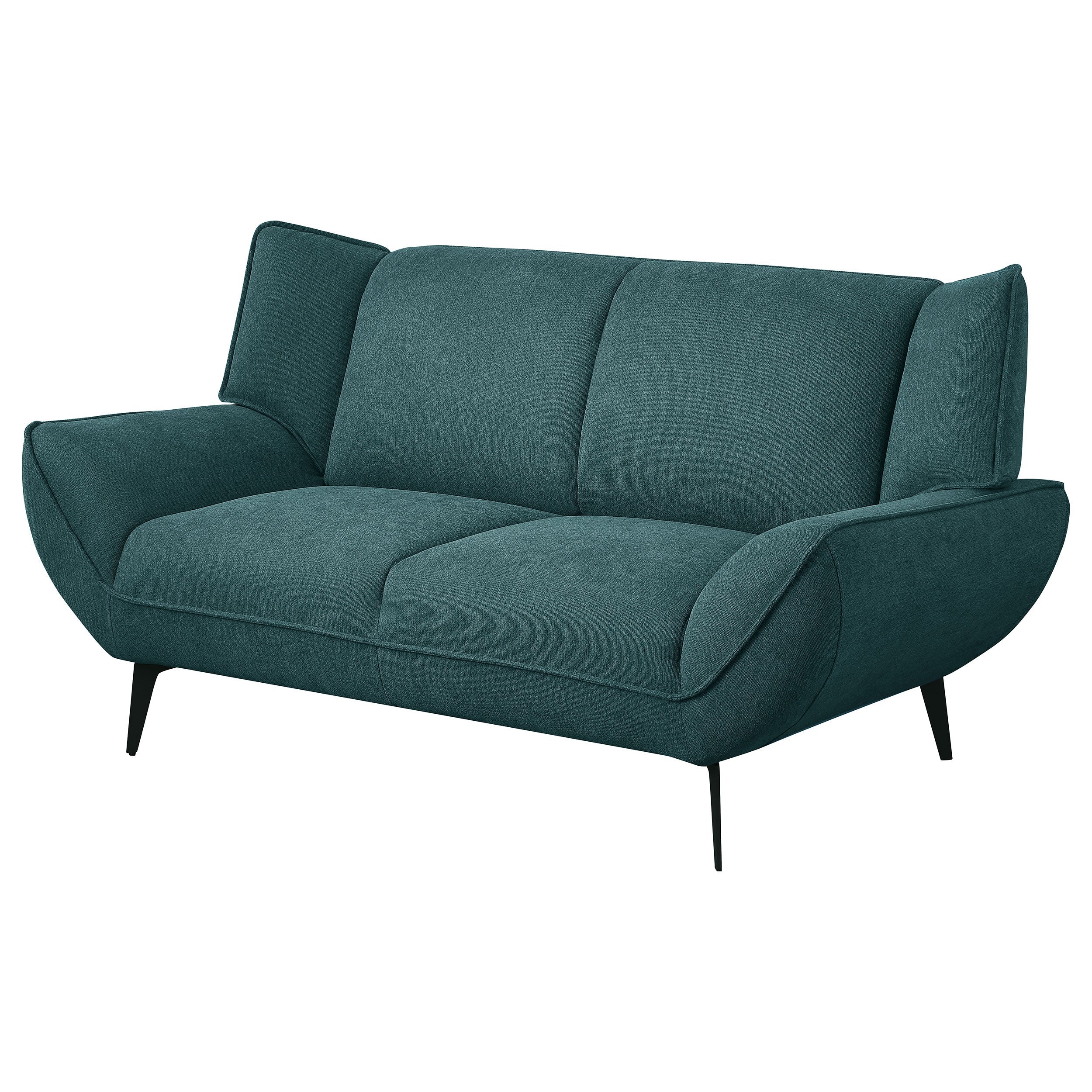 Acton Upholstered Flared Arm Loveseat Teal Blue - Image 5