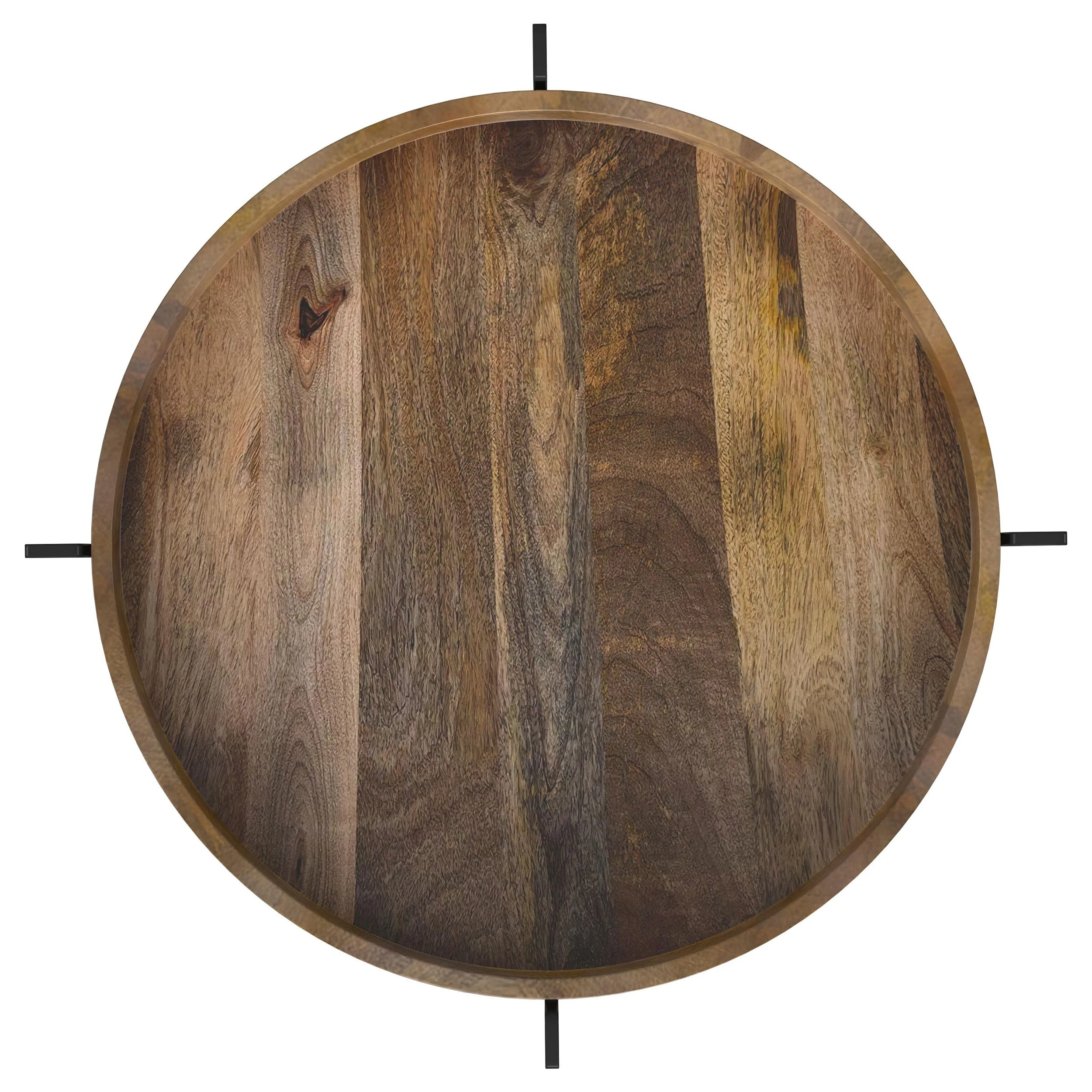 Adhvik Round End Side Table Marble Shelf Natural and Black - Image 5