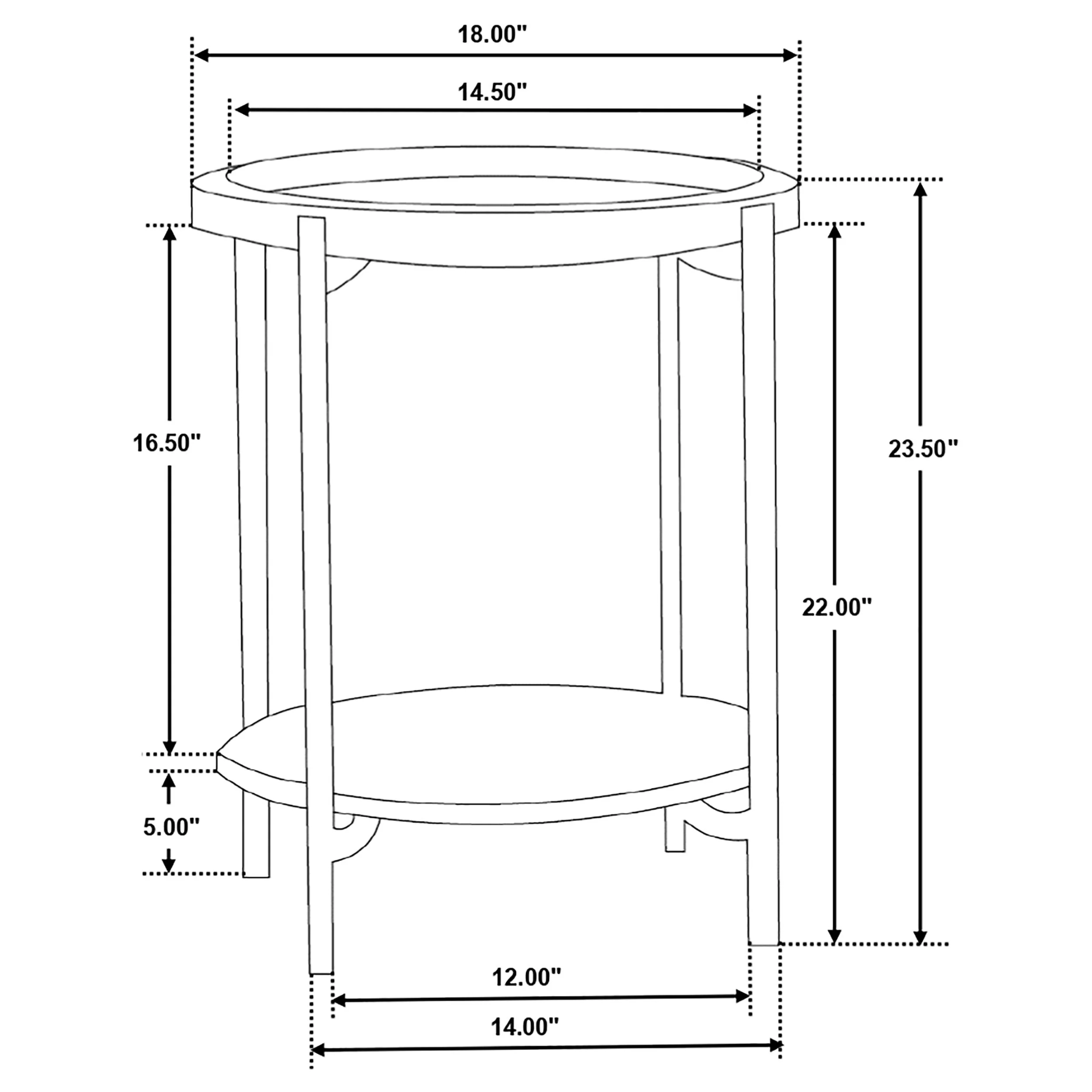 Adhvik Round End Side Table Marble Shelf Natural and Black - Image 6