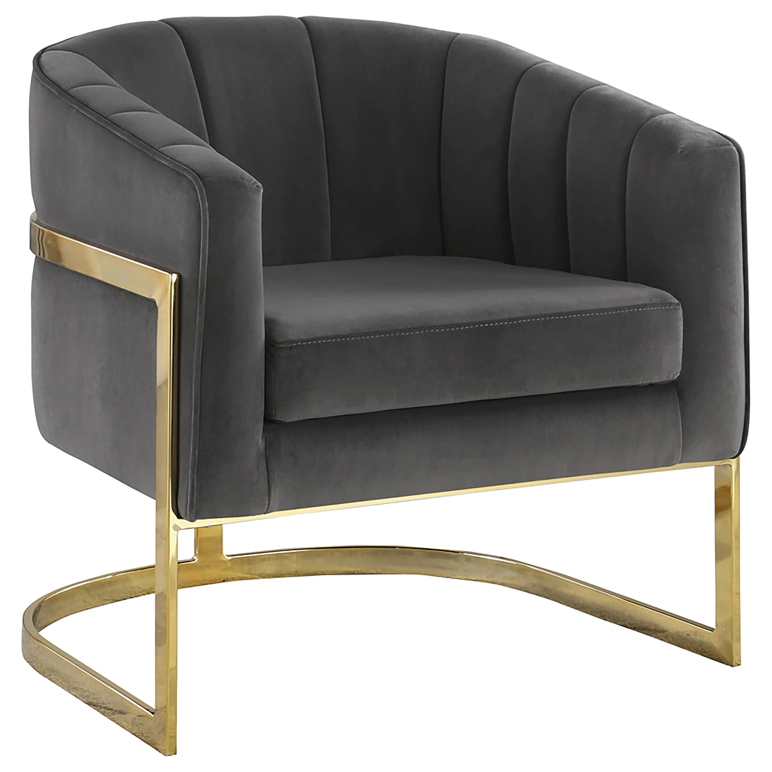 Alamor Upholstered Barrel Back Accent Chair Dark Grey - Image 2