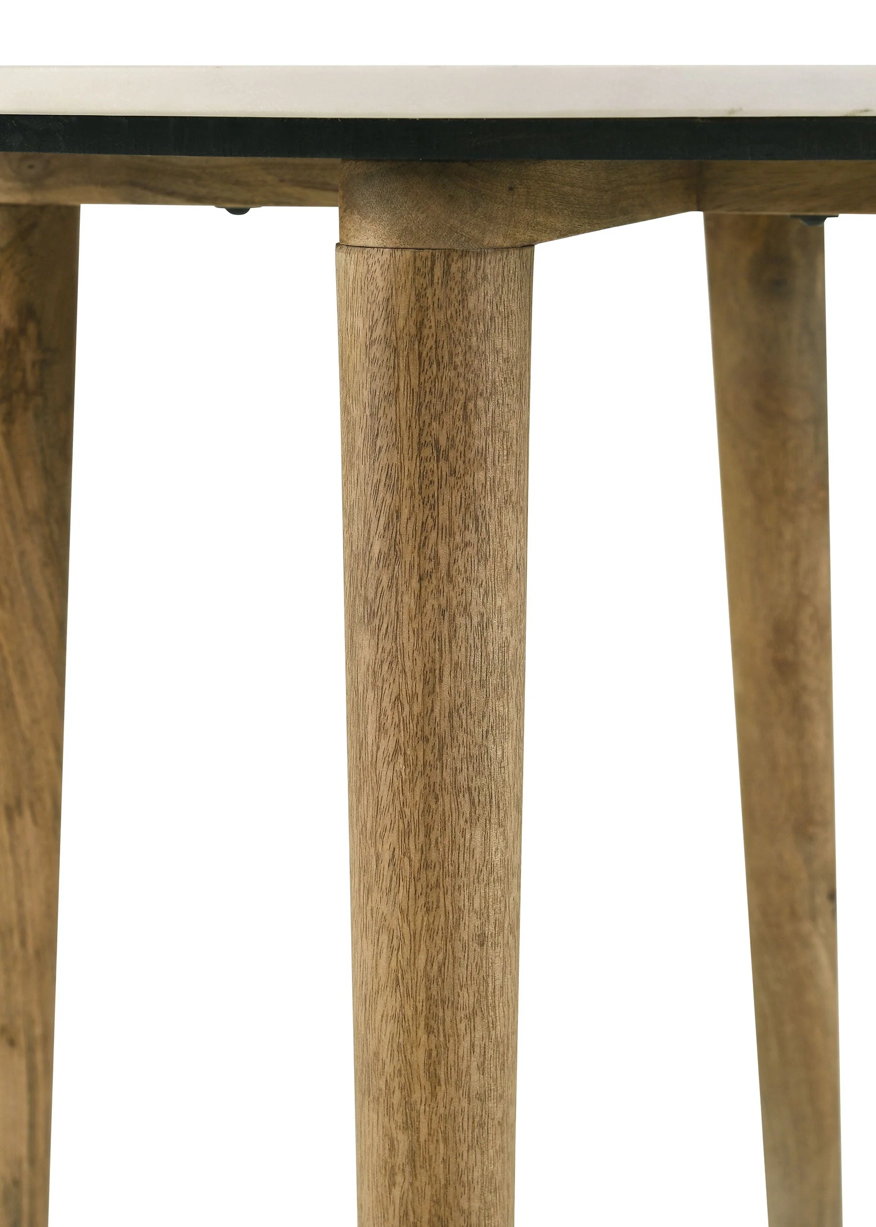 Aldis Round Marble Top Coffee Table White and Natural - Image 6