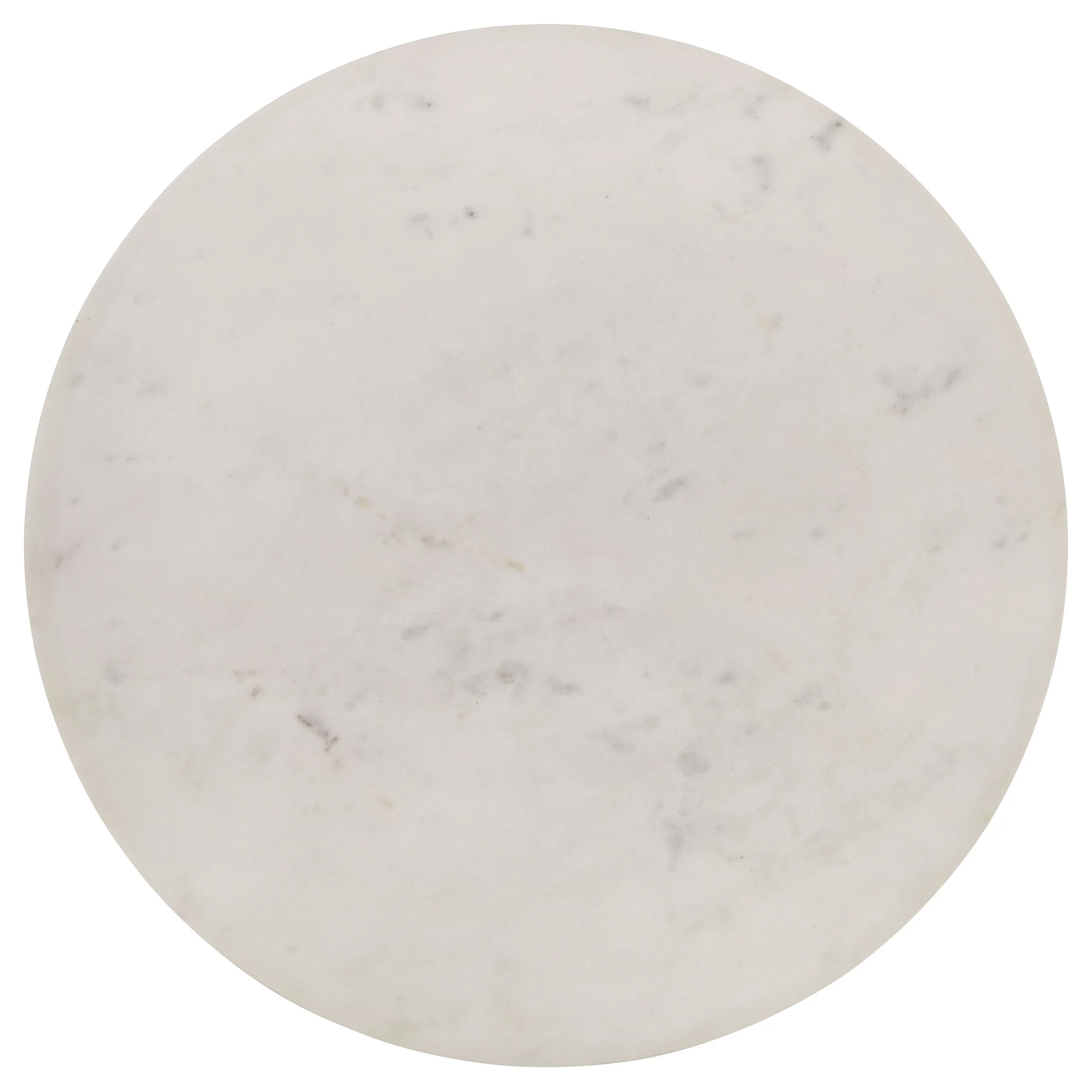 Aldis Round Marble Top Side End Table White and Natural - Image 5