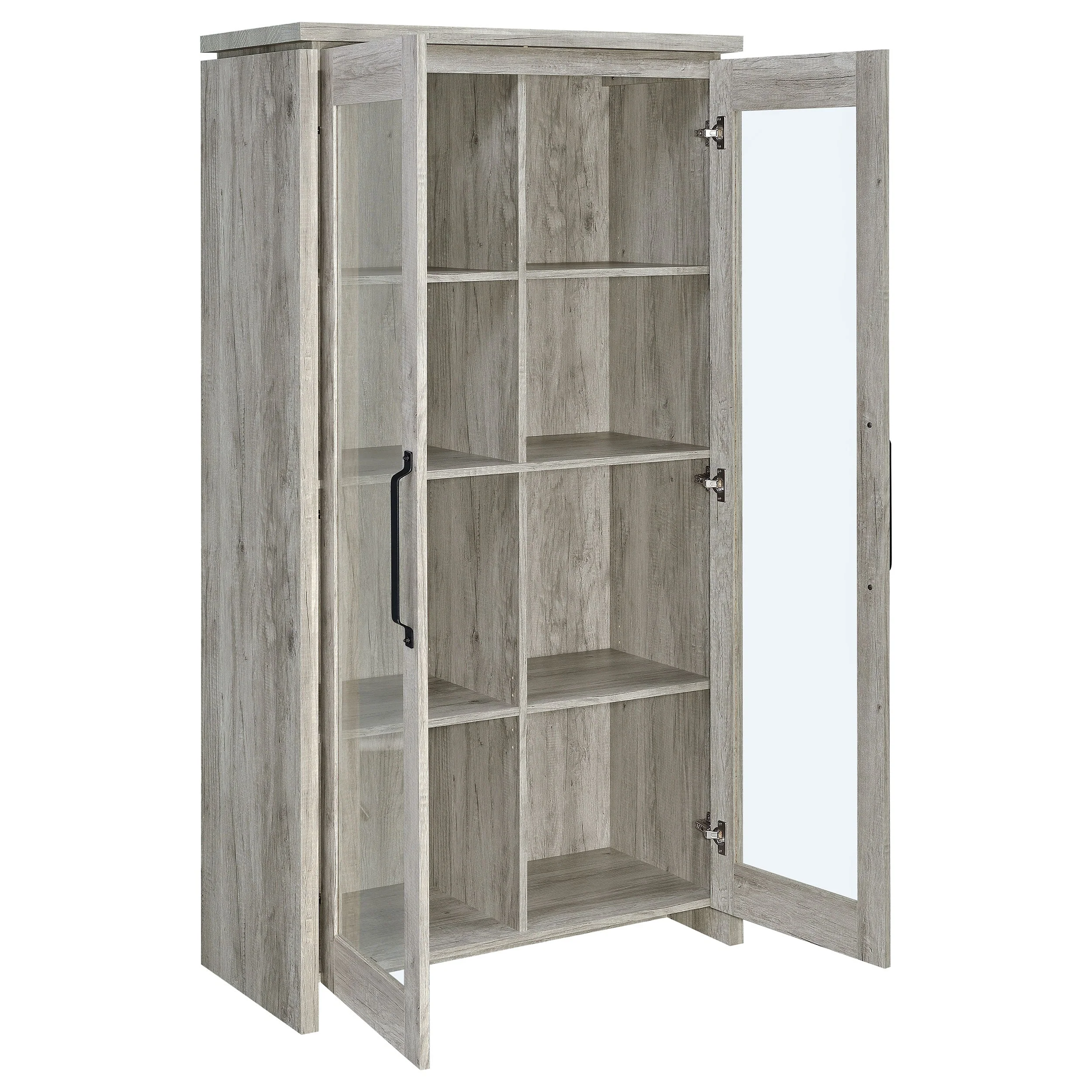 Alejo 2-door Engineered Wood Tall Cabinet Grey Driftwood - Image 4