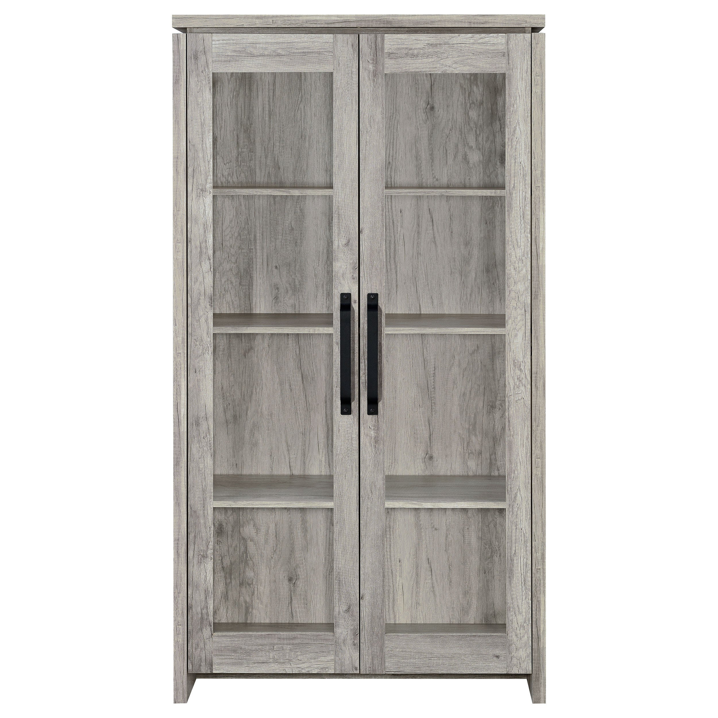 Alejo 2-door Engineered Wood Tall Cabinet Grey Driftwood - Image 5