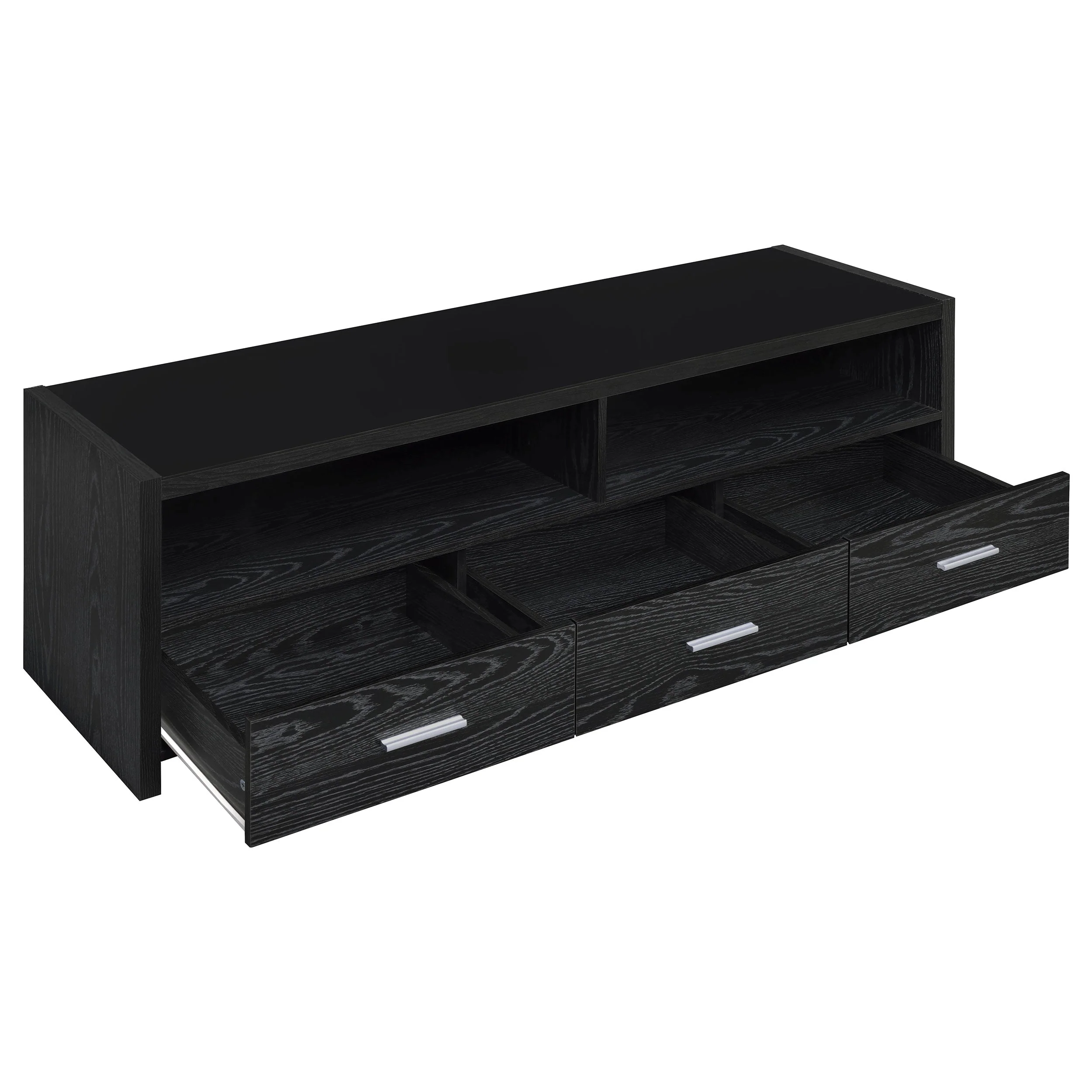 Alton 3-drawer Engineered Wood 61-inch TV Stand Black Oak - Image 4