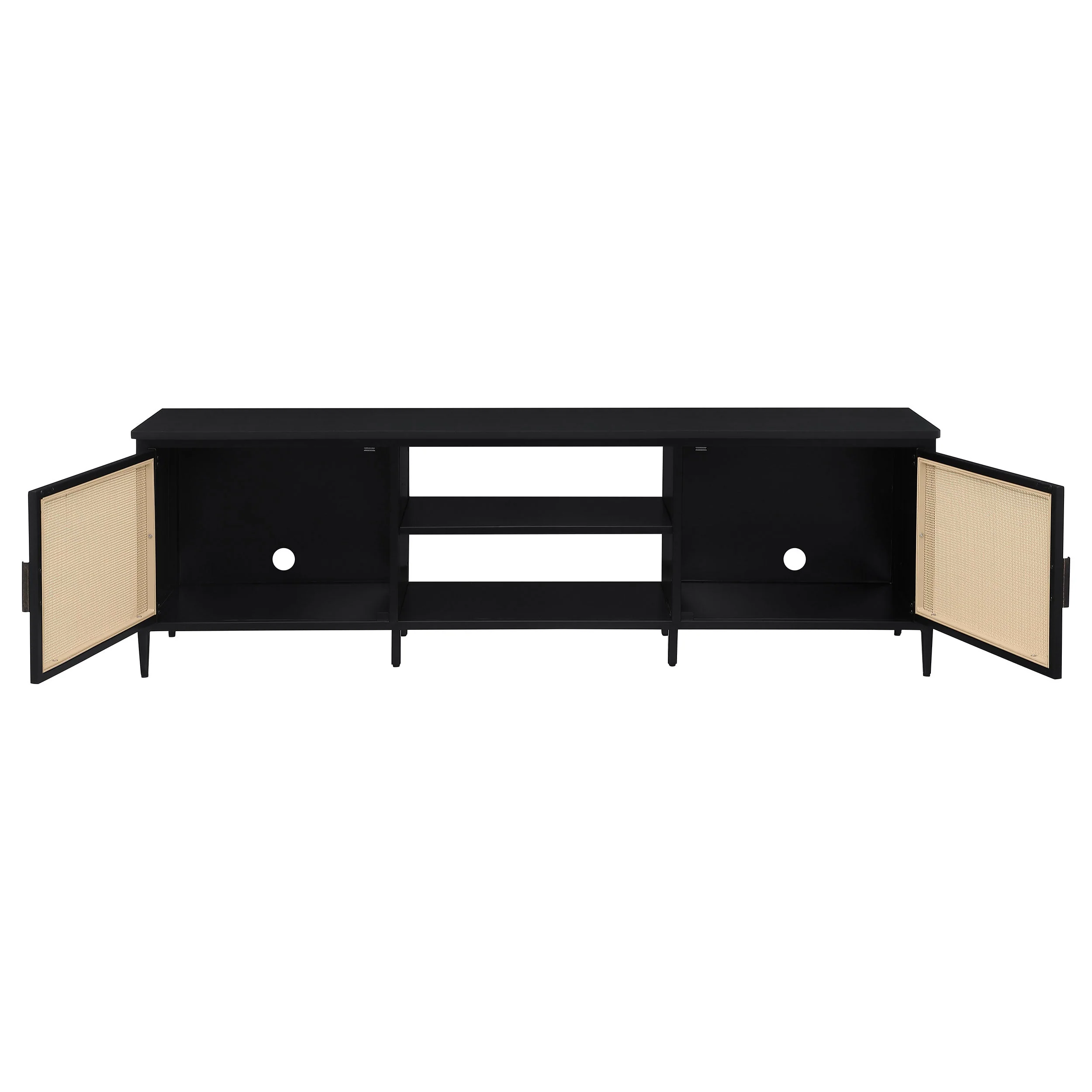 Amherst 2-door 70-inch Metal TV Stand Media Console Black - Image 5