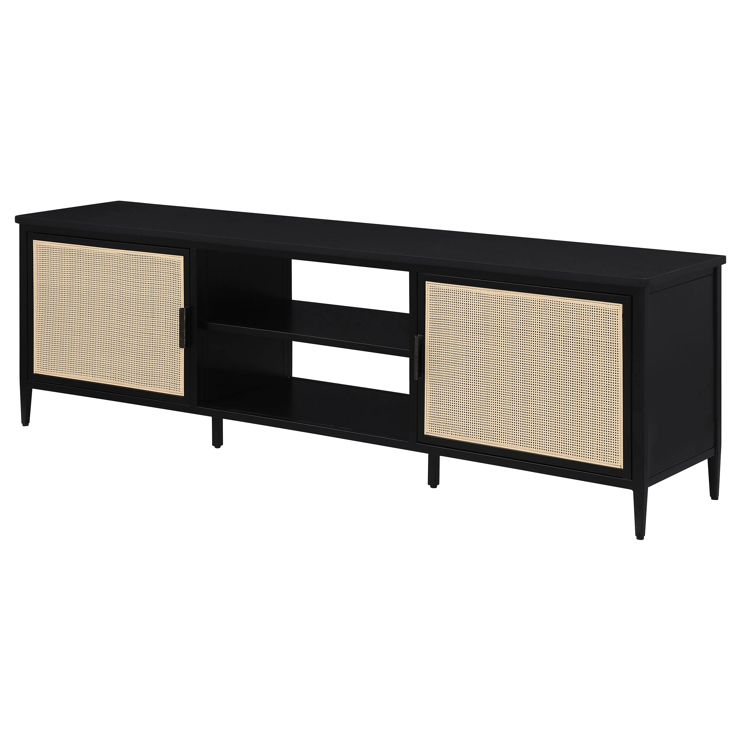 Amherst 2-door 70-inch Metal TV Stand Media Console Black - Image 6