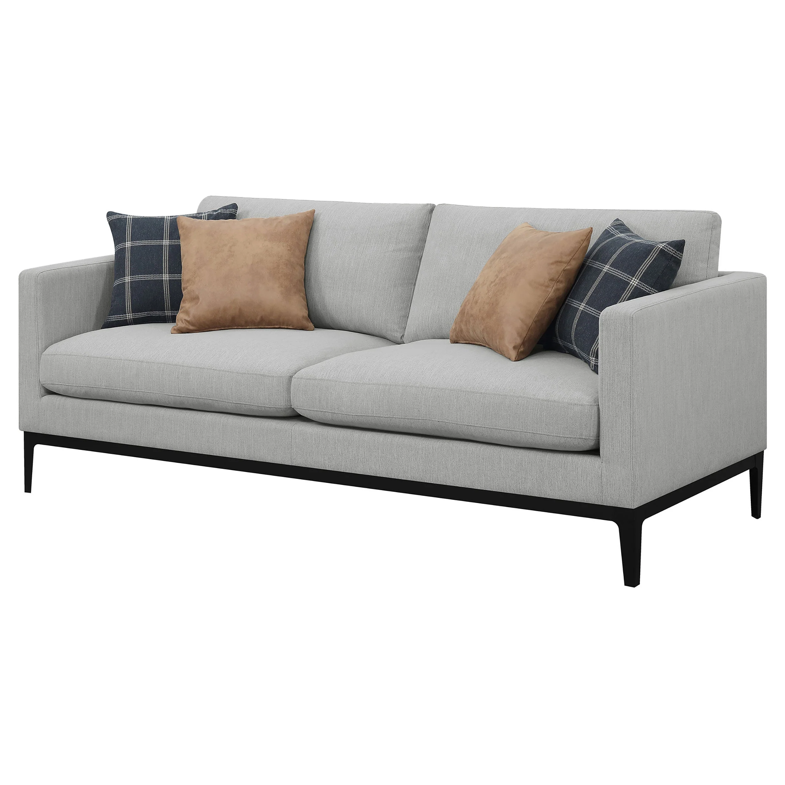 Apperson Upholstered Track Arm Sofa Light Grey - Image 5