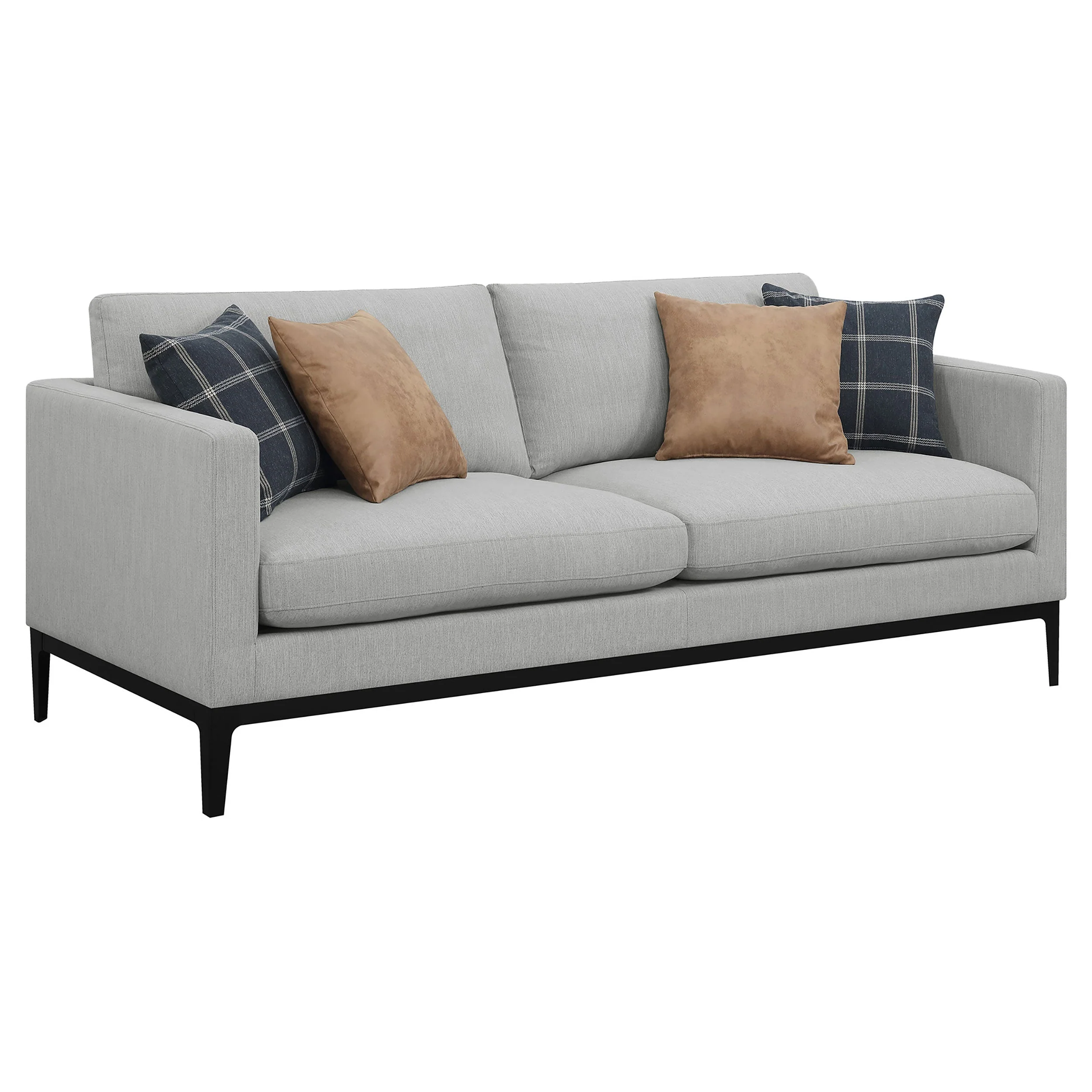 Apperson Upholstered Track Arm Sofa Set Light Grey - Image 7
