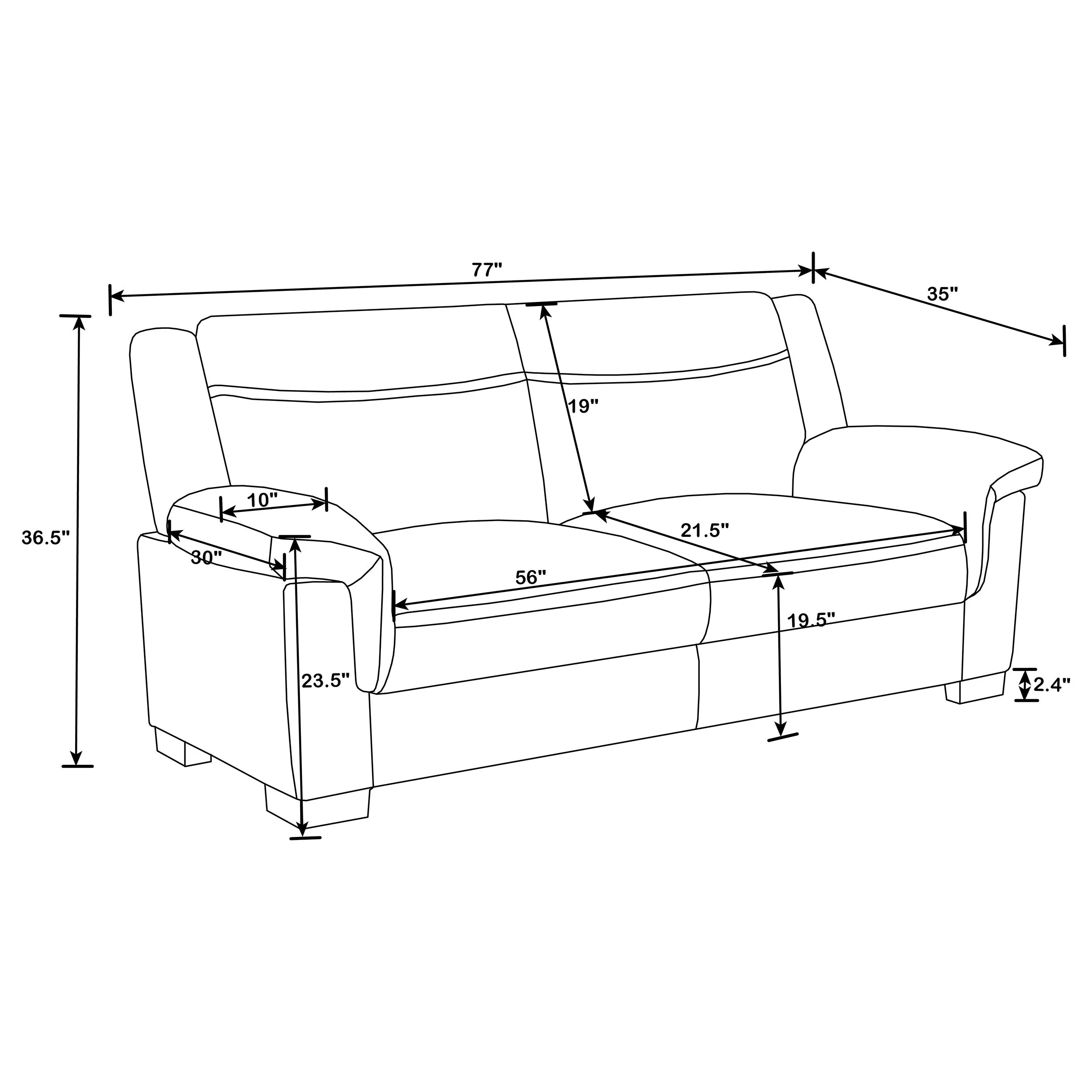 Arabella Upholstered Padded Arm Sofa Grey - Image 7