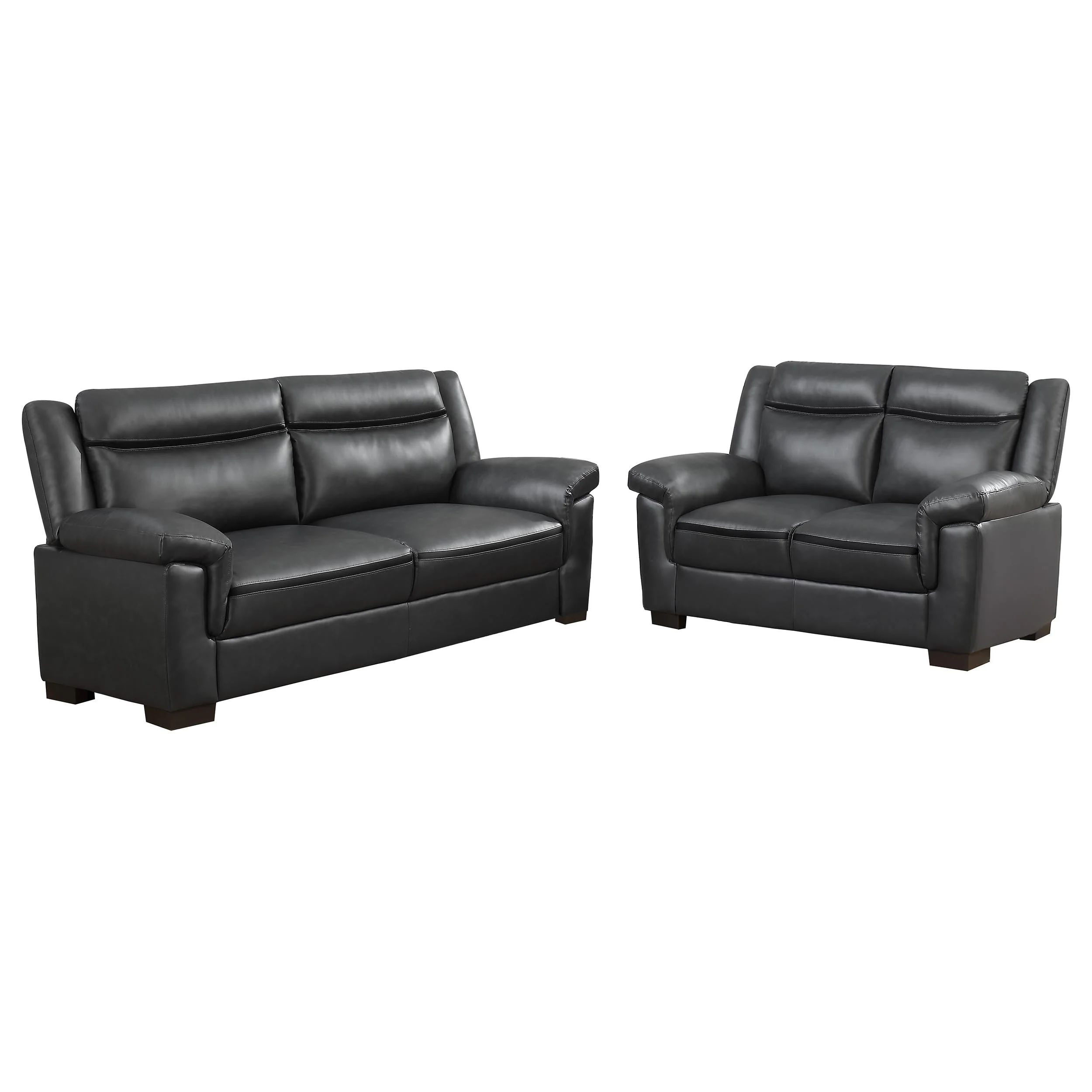 Arabella Upholstered Padded Arm Sofa Set Grey - Image 5