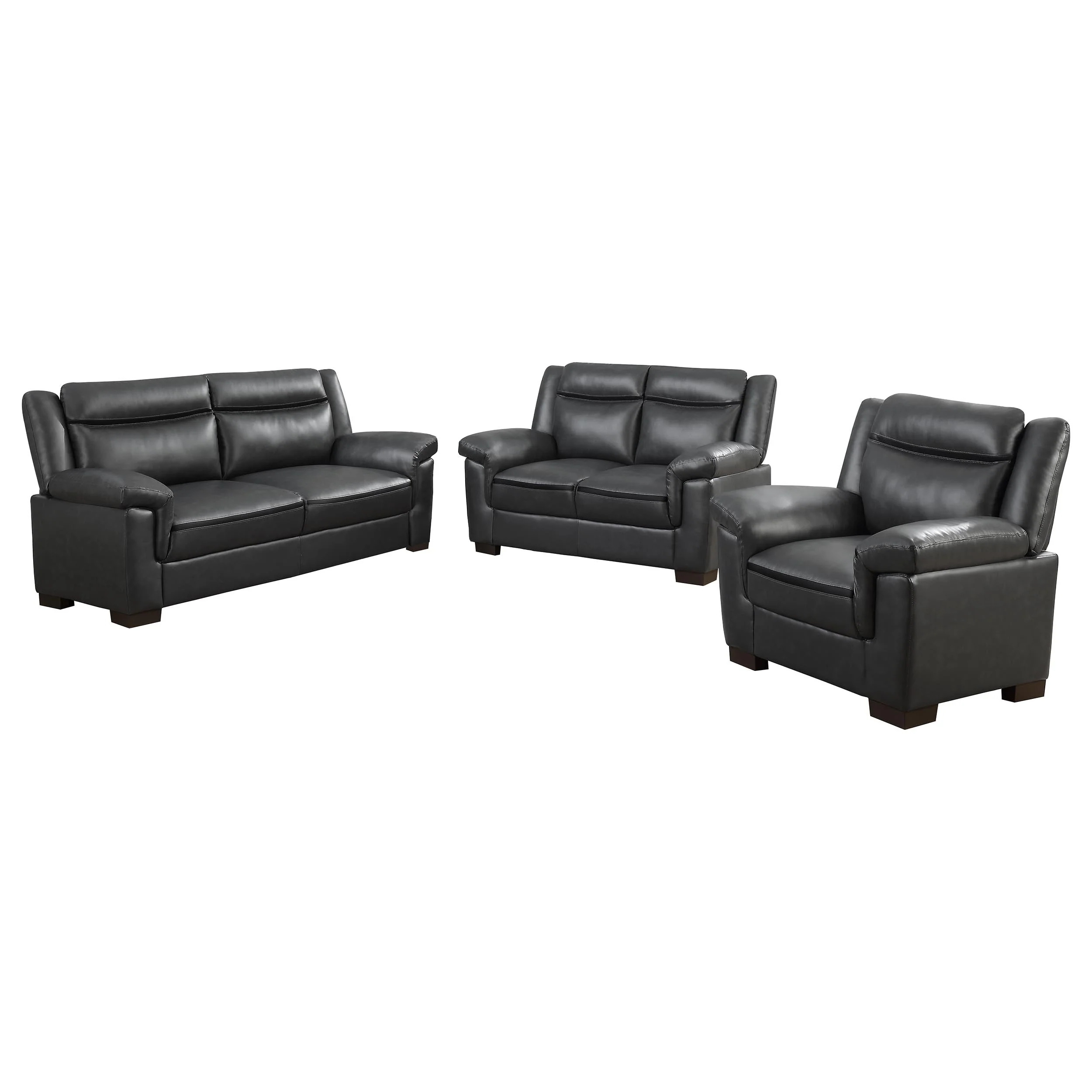 Arabella Upholstered Padded Arm Sofa Set Grey - Image 6