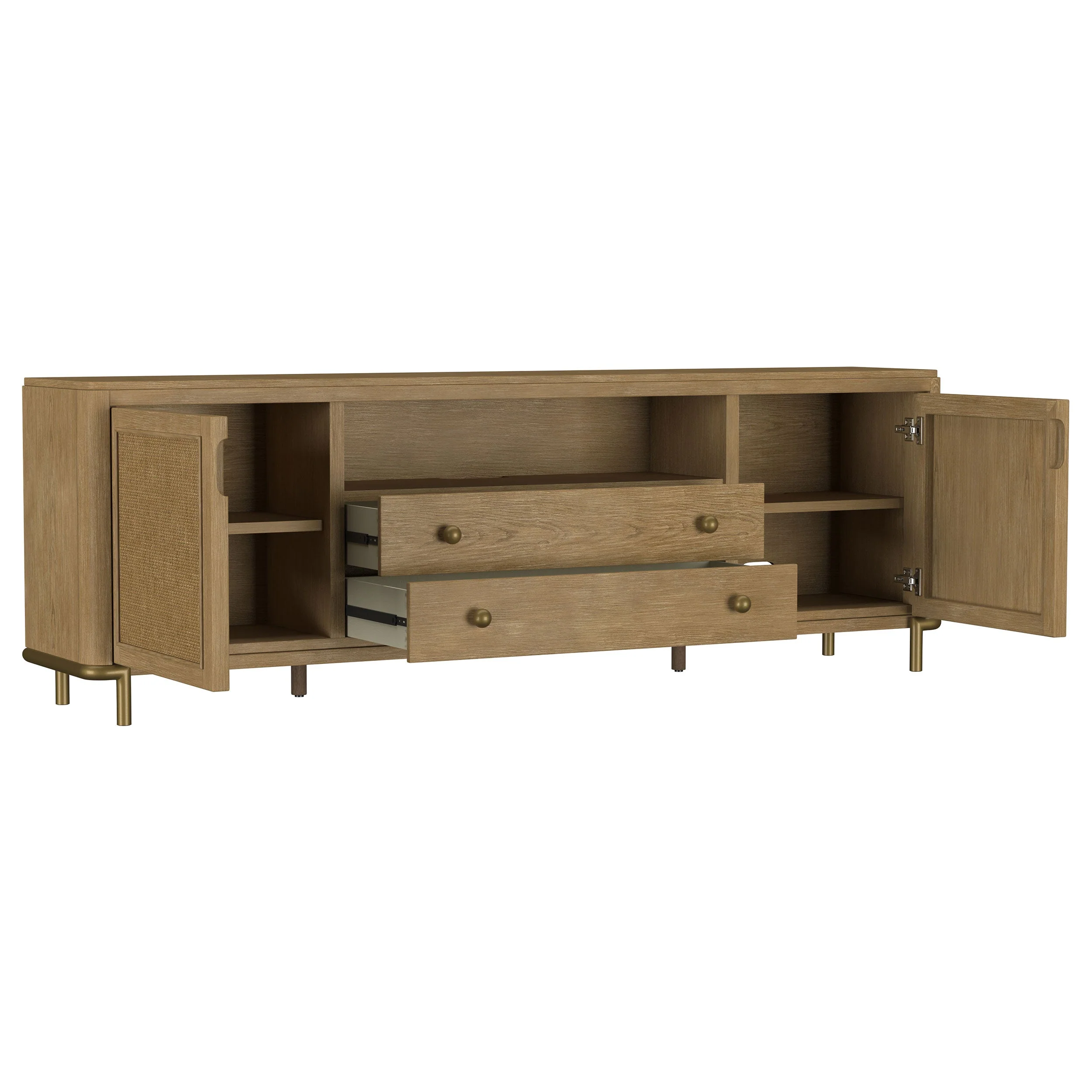 Arini Rattan Cane 2-door TV Stand Media Console - Image 7