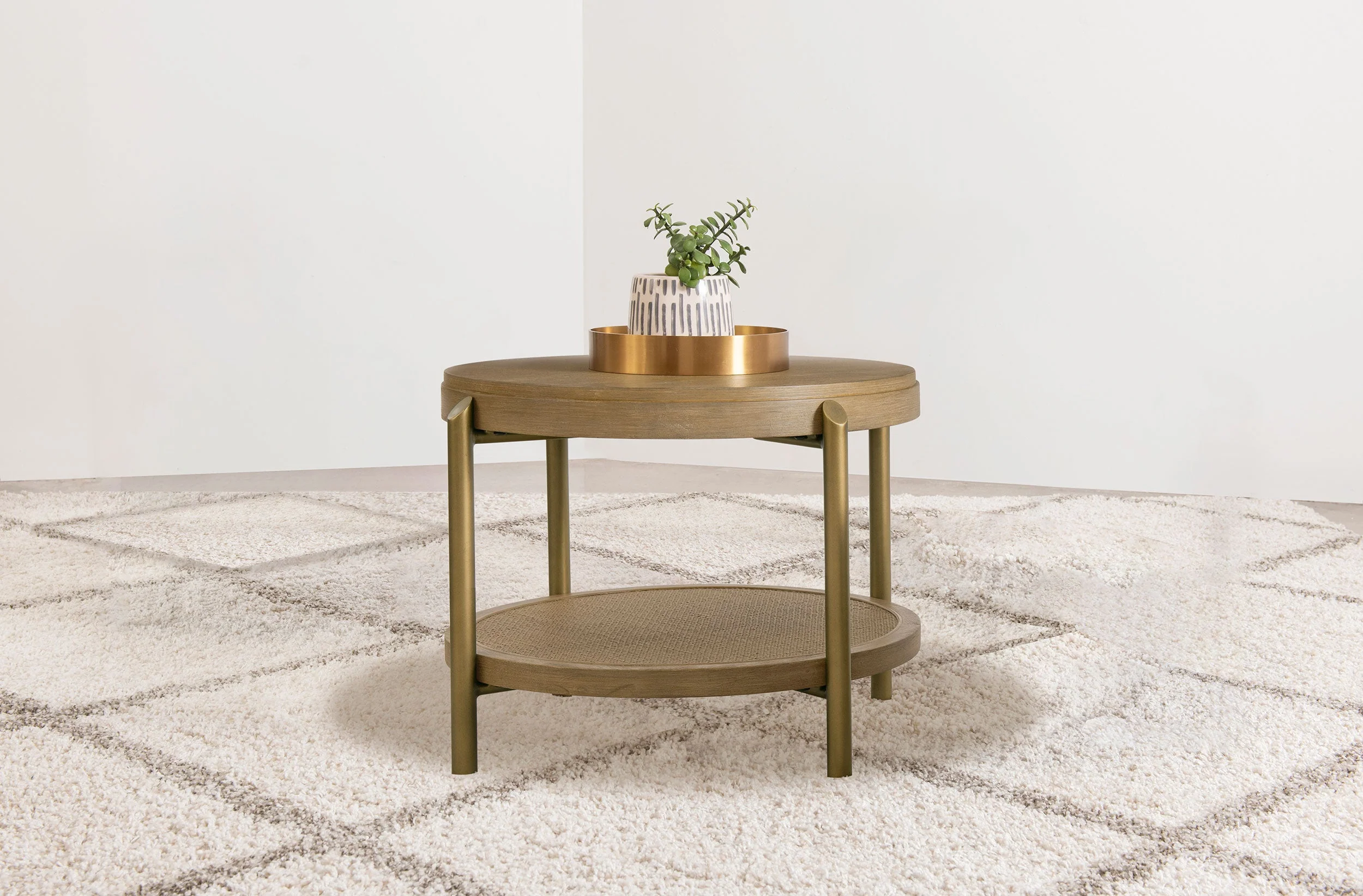 Arini Round End Side Table With Storage Shelf - Image 5