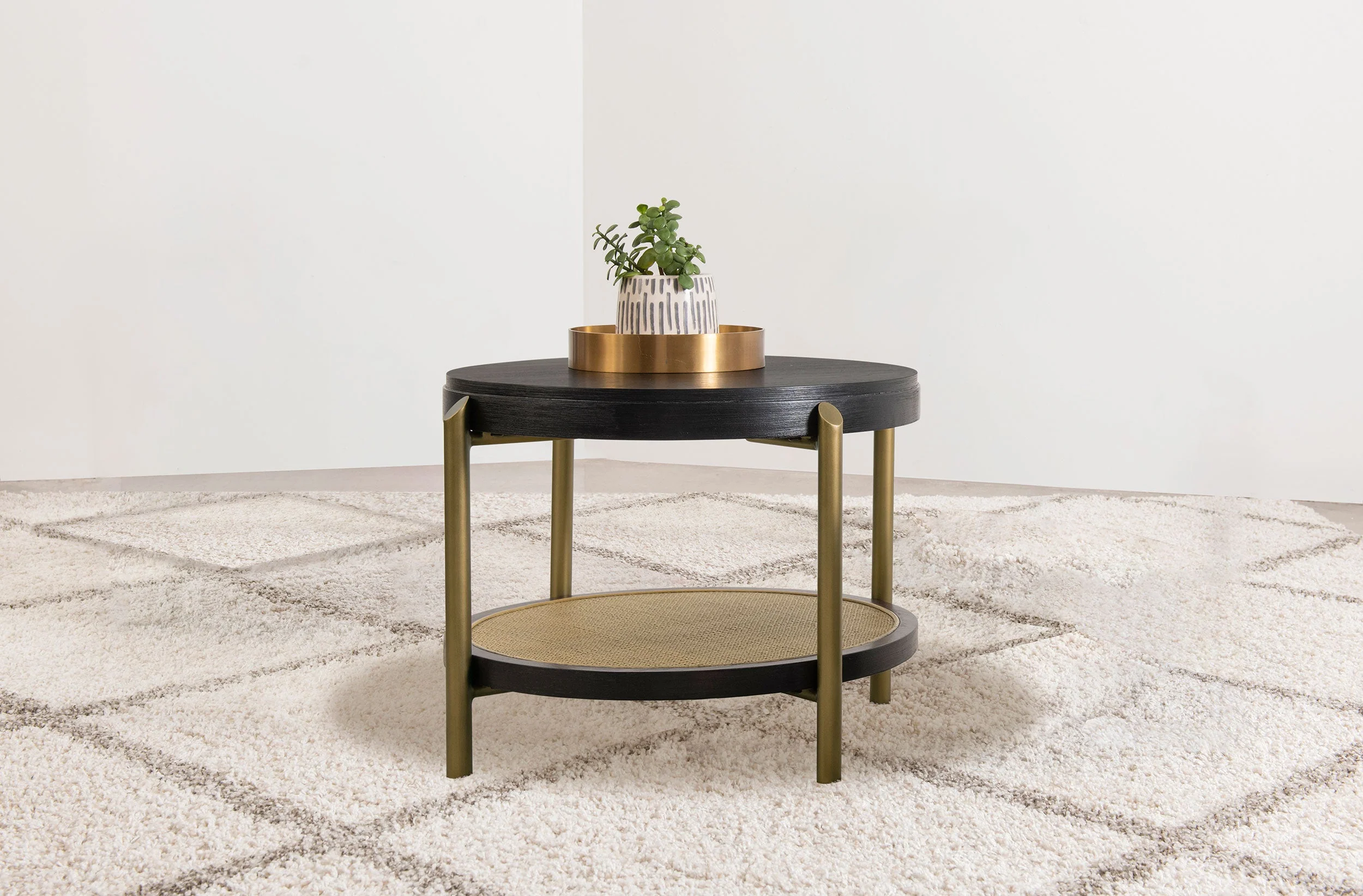 Arini Round End Side Table With Storage Shelf - Image 6