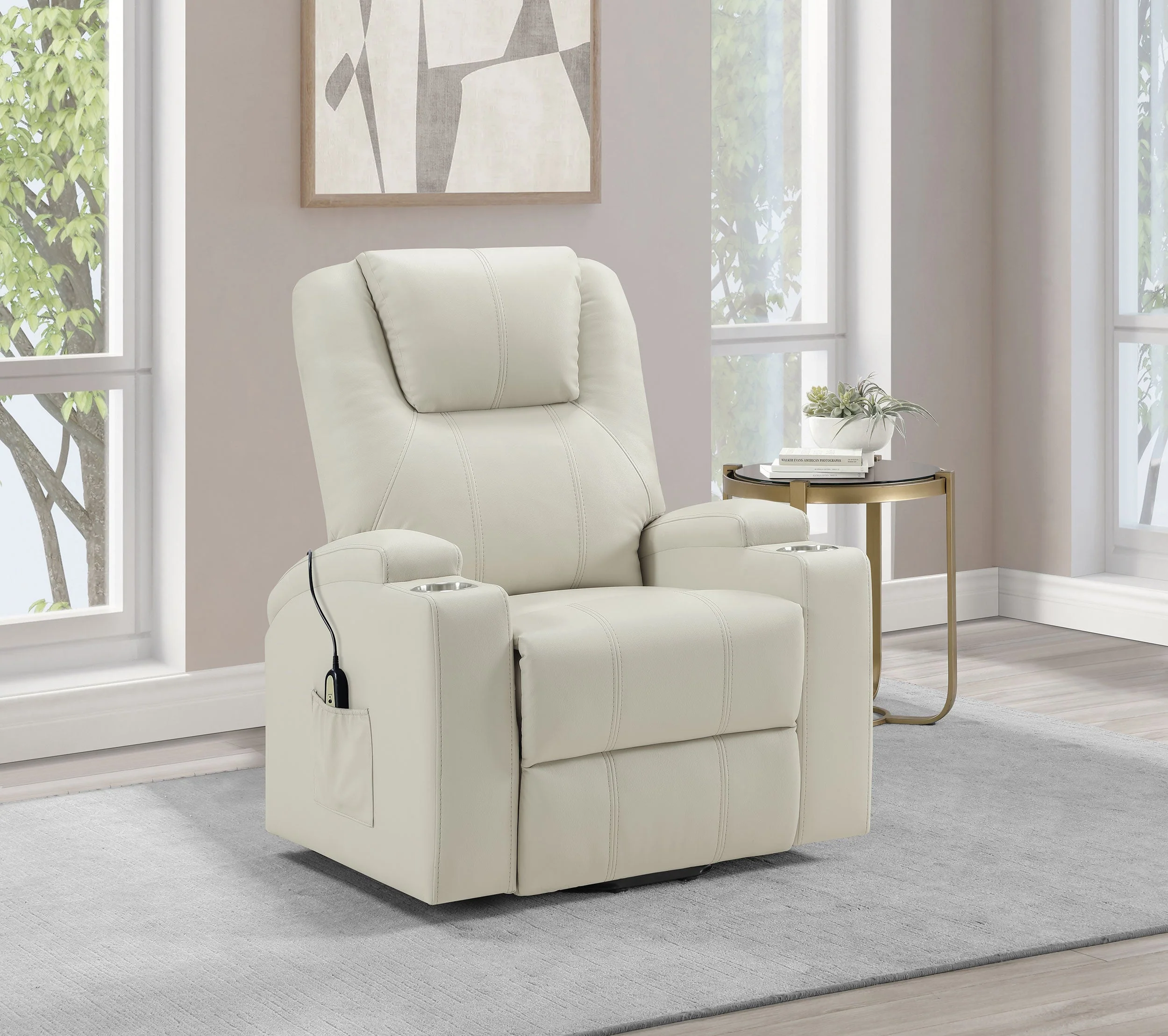 Armstrong Upholstered Power Lift Massage Recliner - Image 14