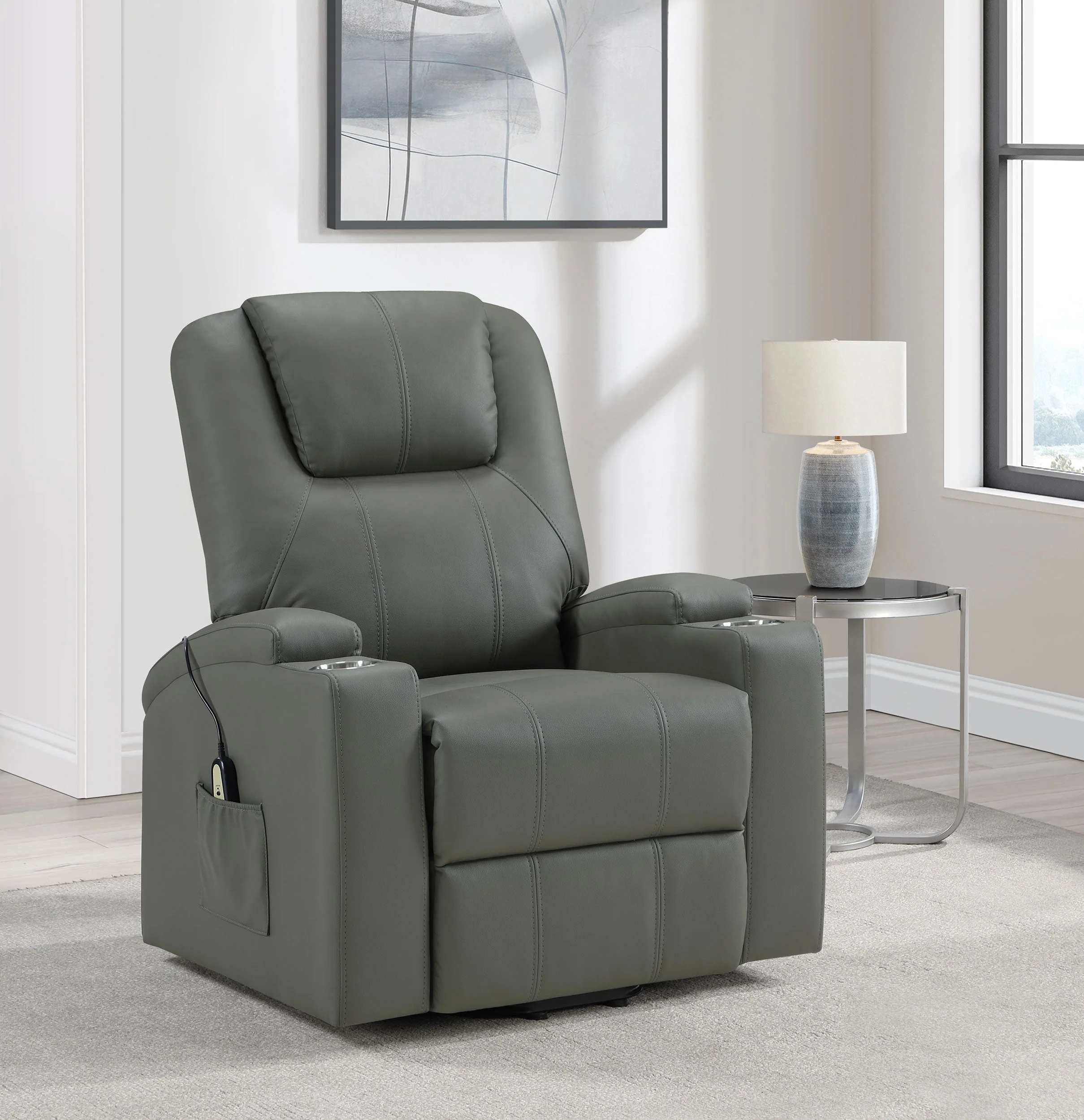 Armstrong Upholstered Power Lift Massage Recliner - Image 15