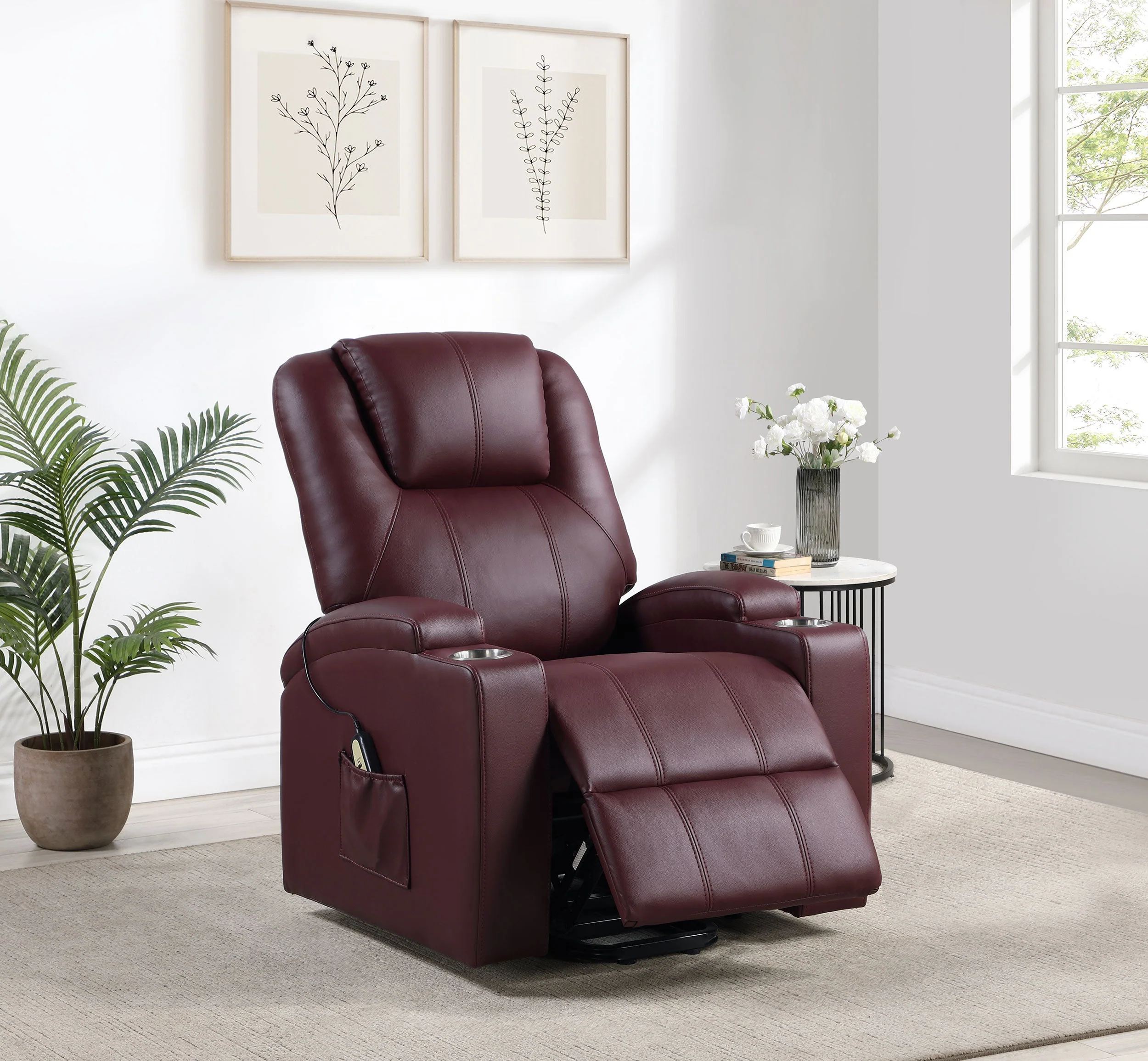 Armstrong Upholstered Power Lift Massage Recliner - Image 18