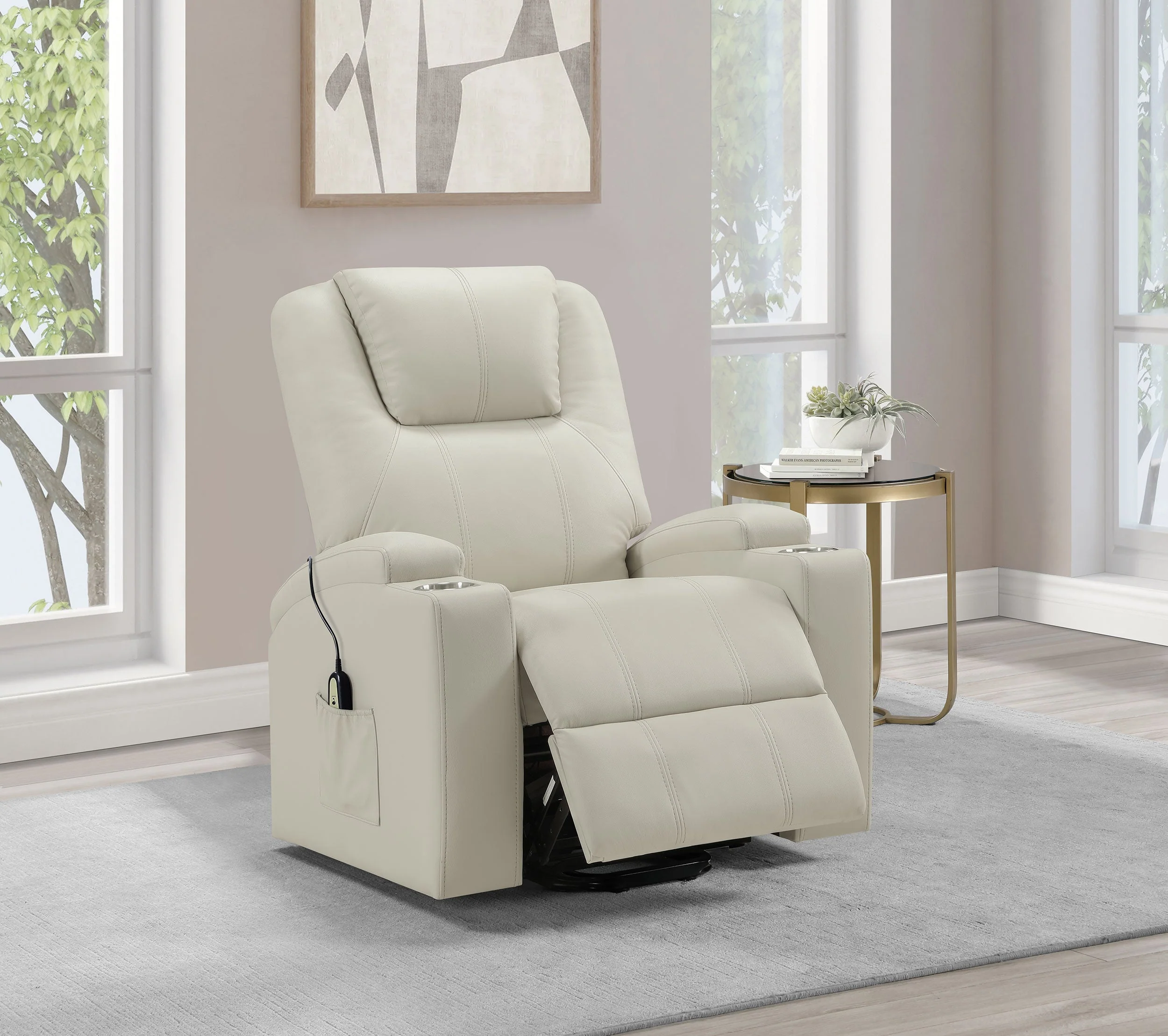 Armstrong Upholstered Power Lift Massage Recliner - Image 19
