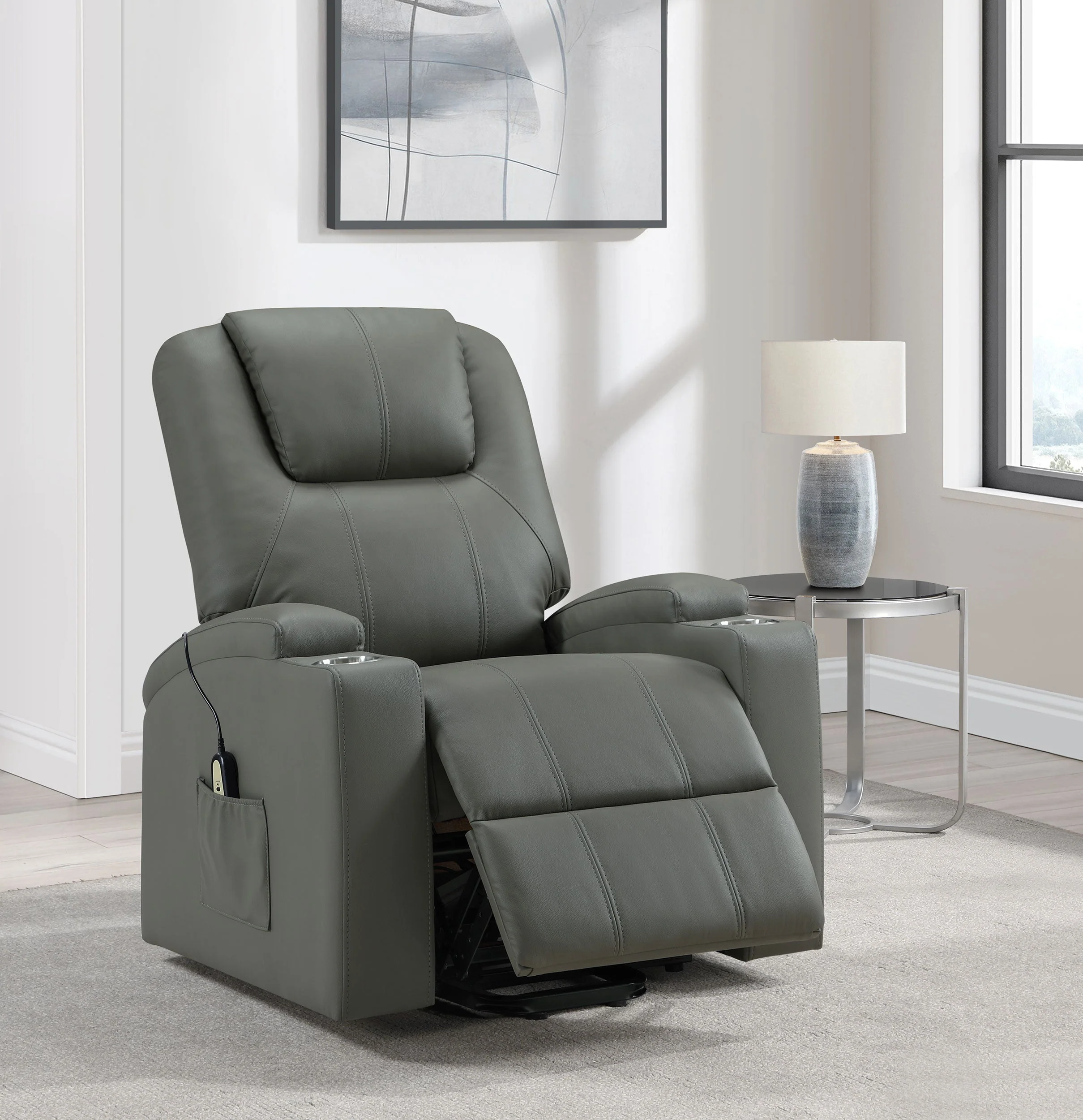 Armstrong Upholstered Power Lift Massage Recliner - Image 20